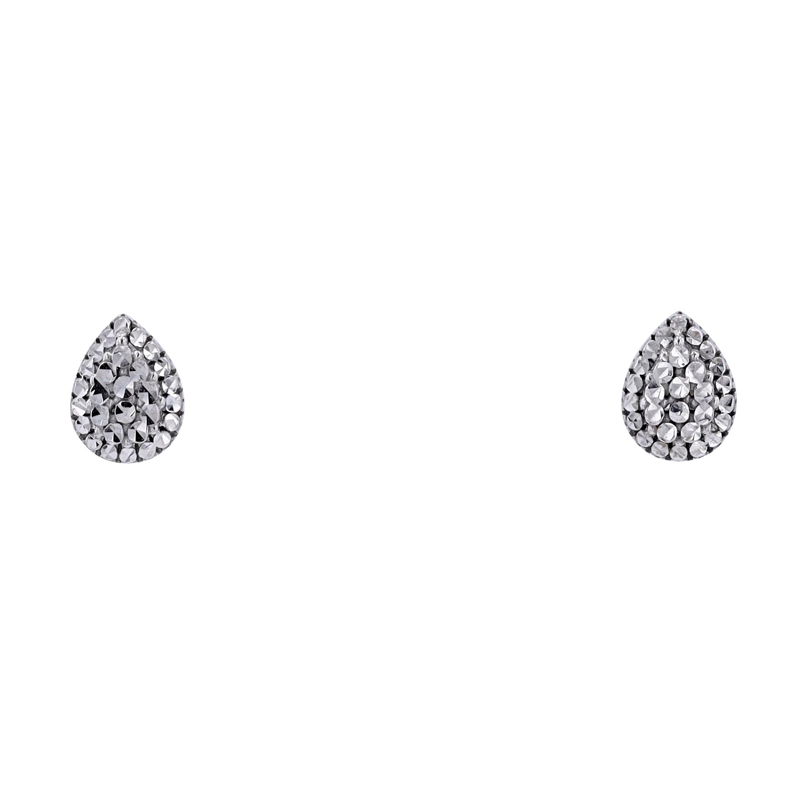 14K WG Pear Studs