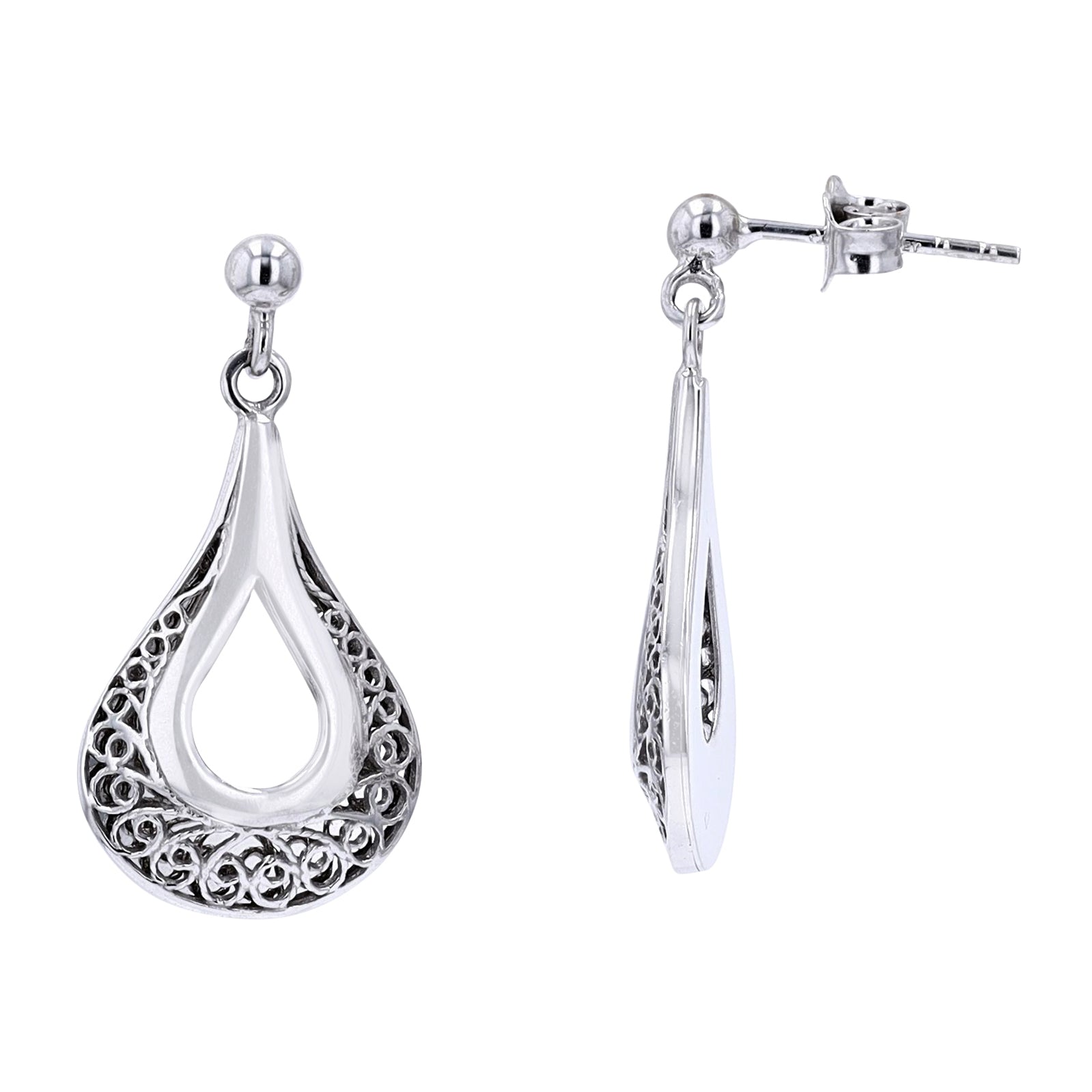 14K WG Drop Style Earrings