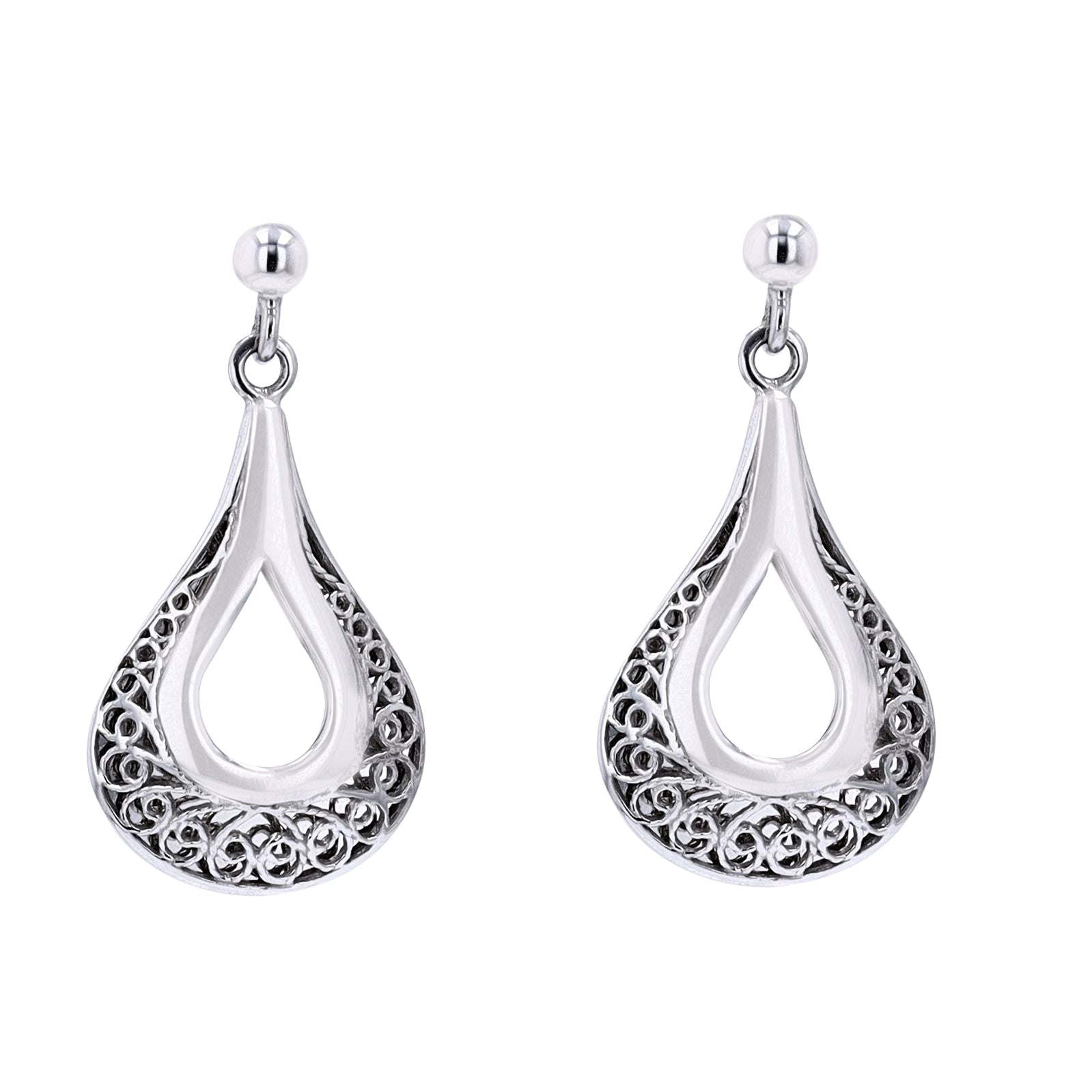 14K WG Drop Style Earrings