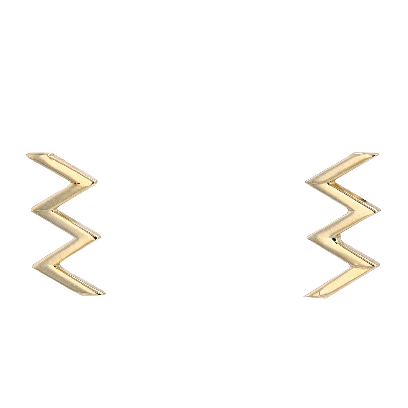 10K YG Zig Zag Studs