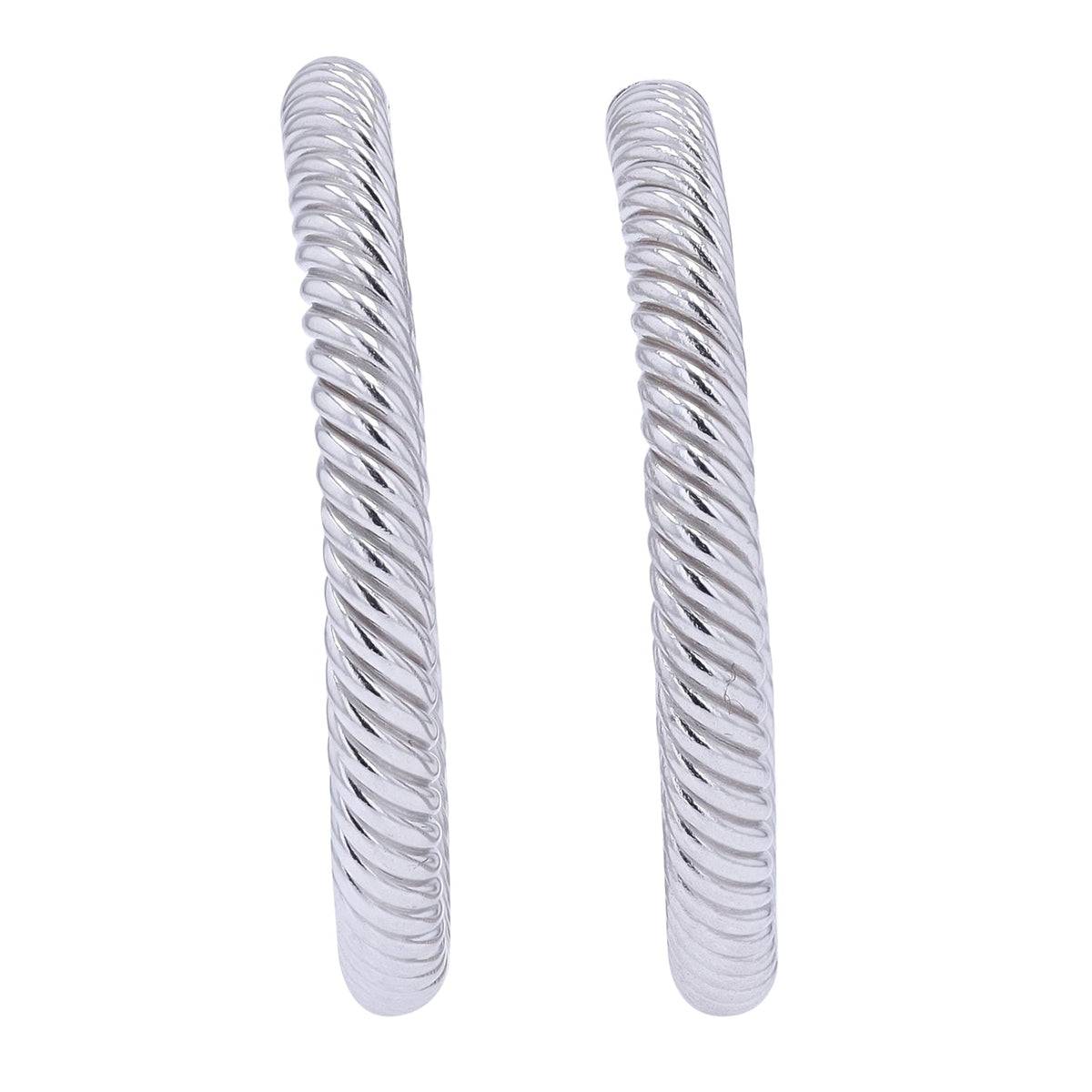 14K WG 1.25 Inch Twisted Hoops