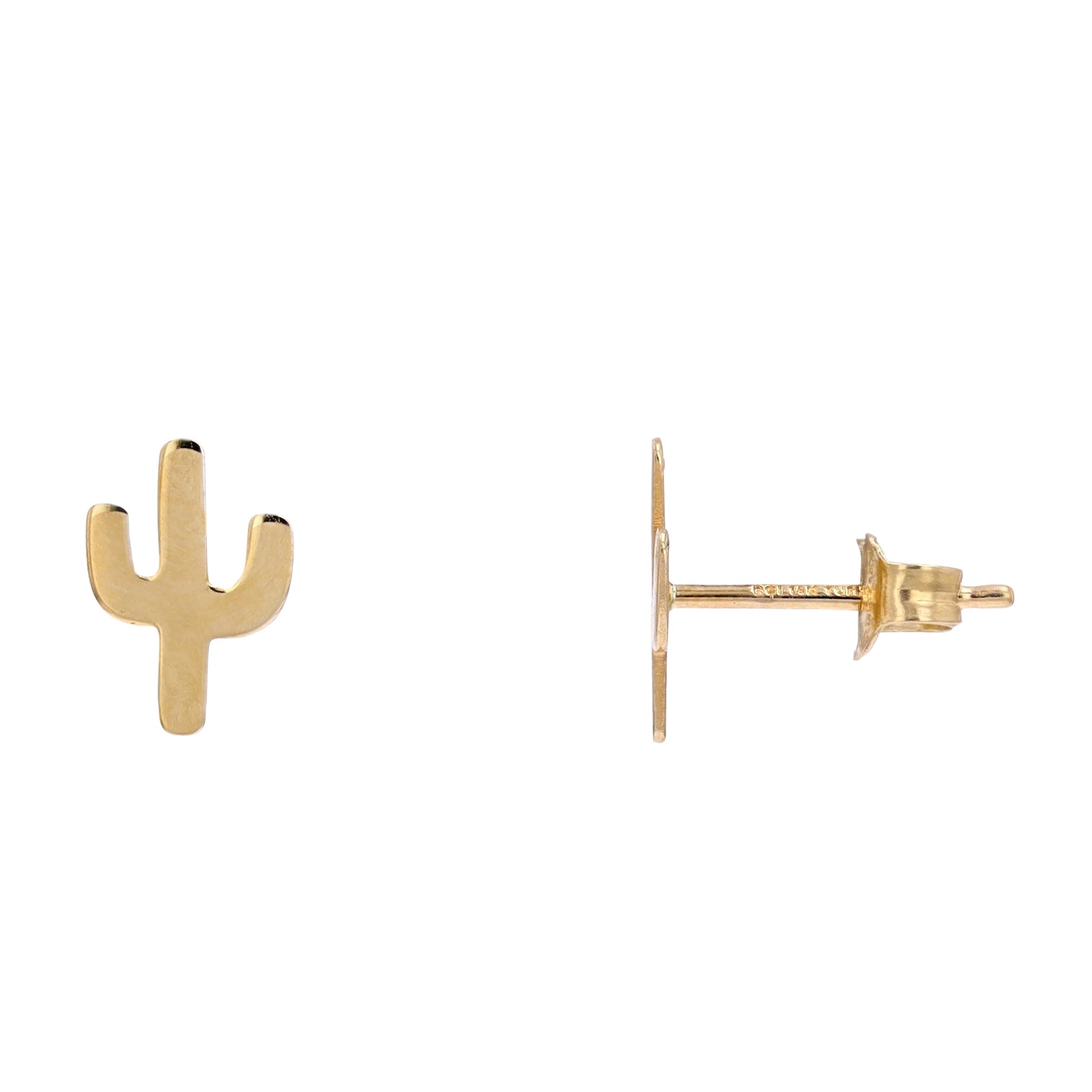 14K YG Cactus Studs