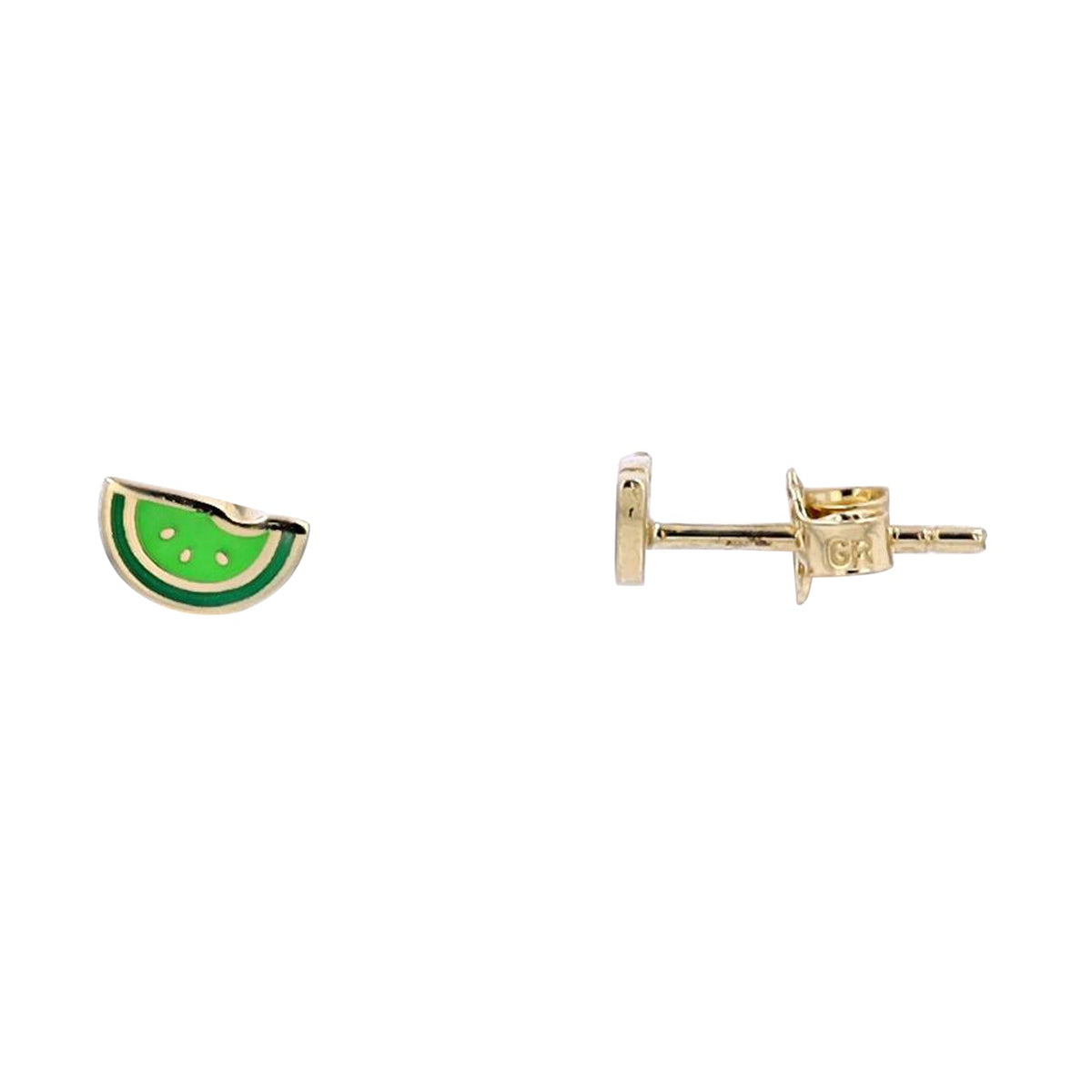 14K YG Kiwi Slice Studs