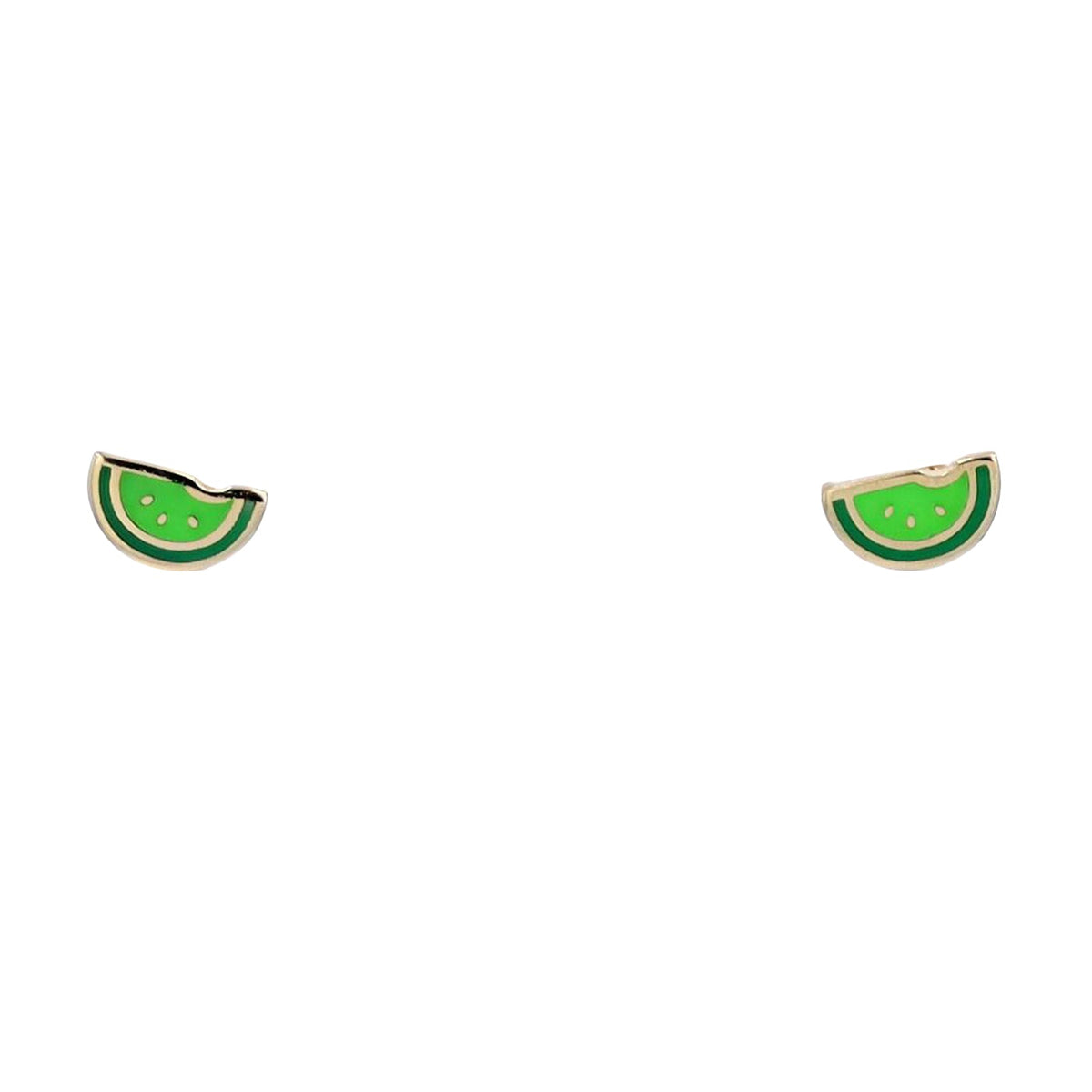 14K YG Kiwi Slice Studs