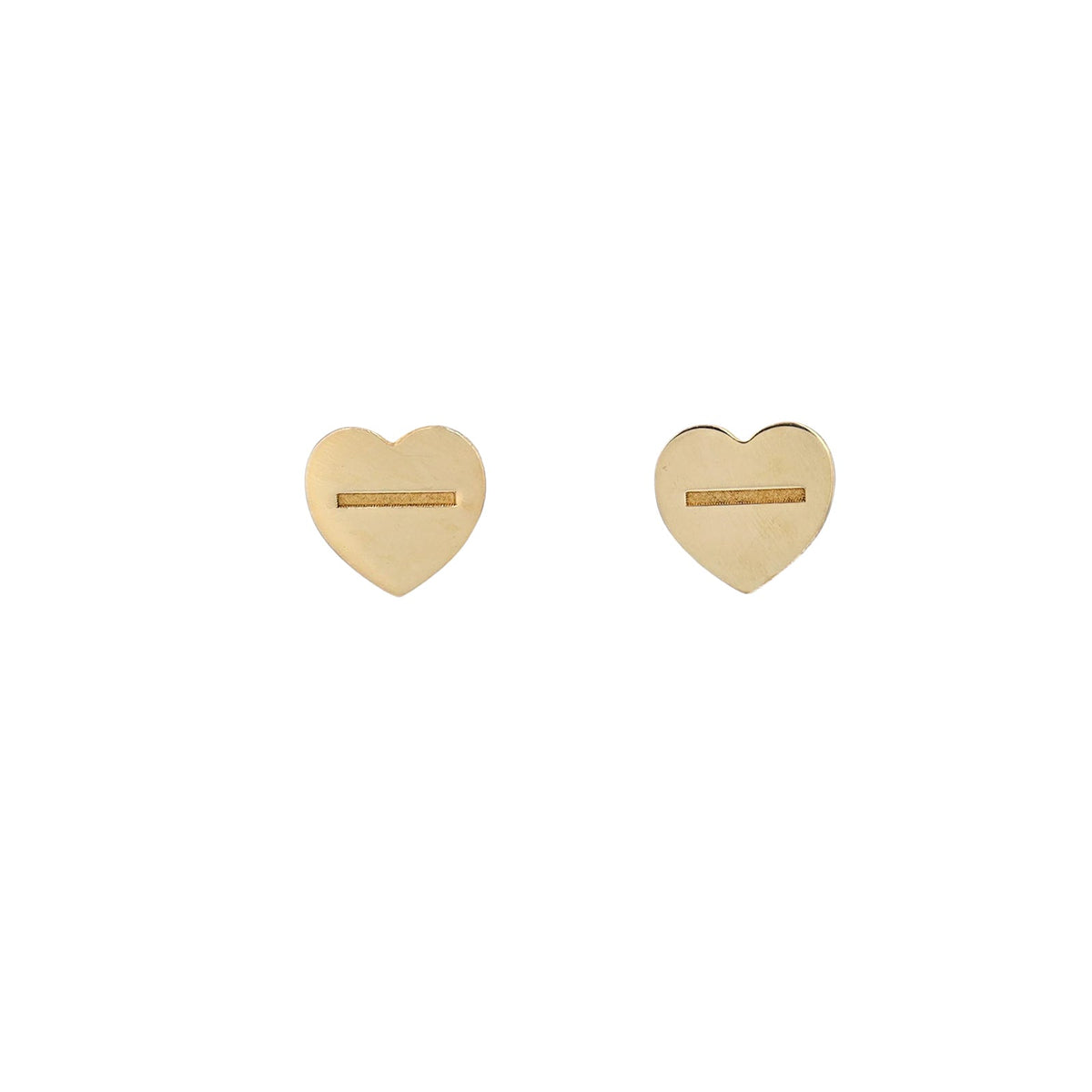 14K YG Heart Studs