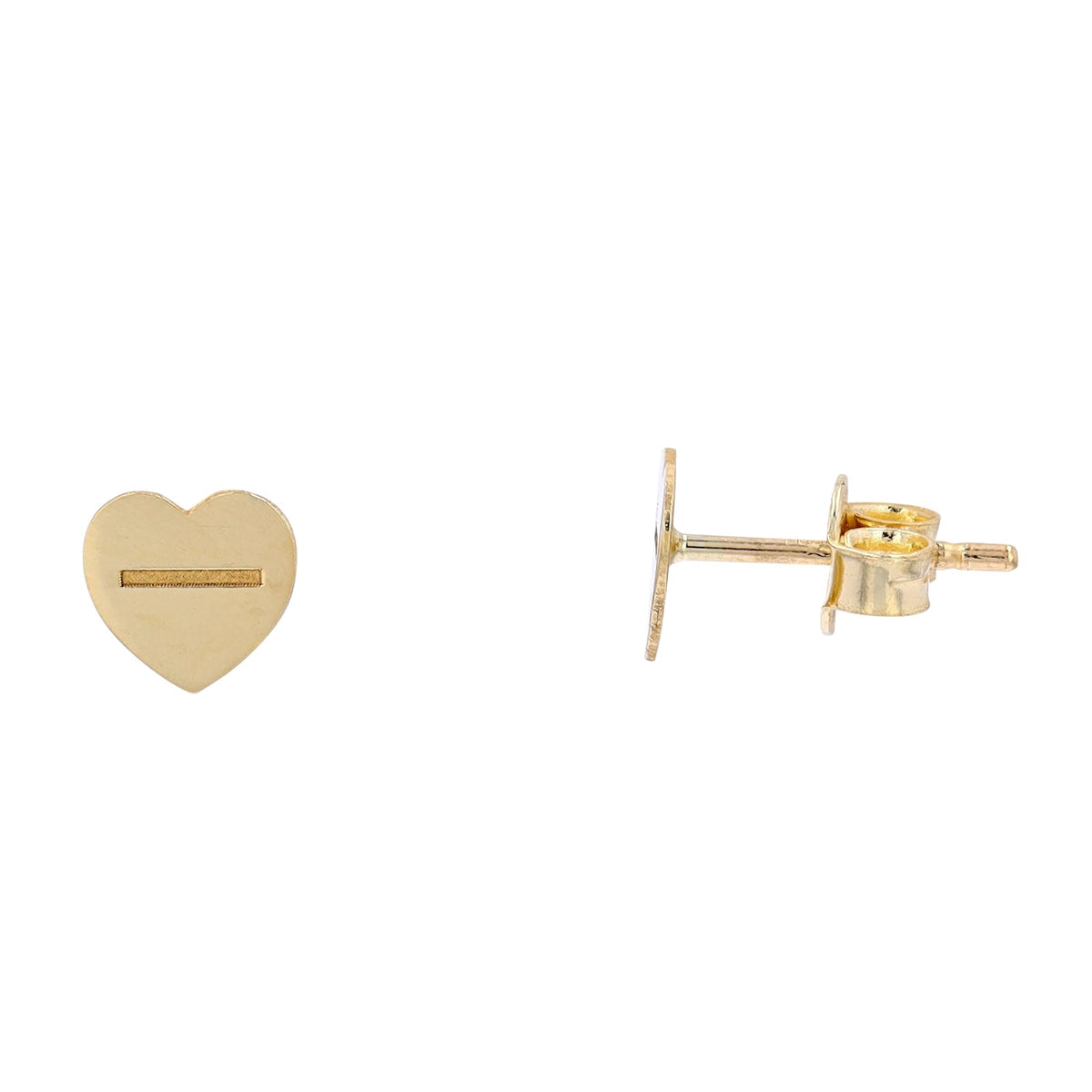 14K YG Heart Studs