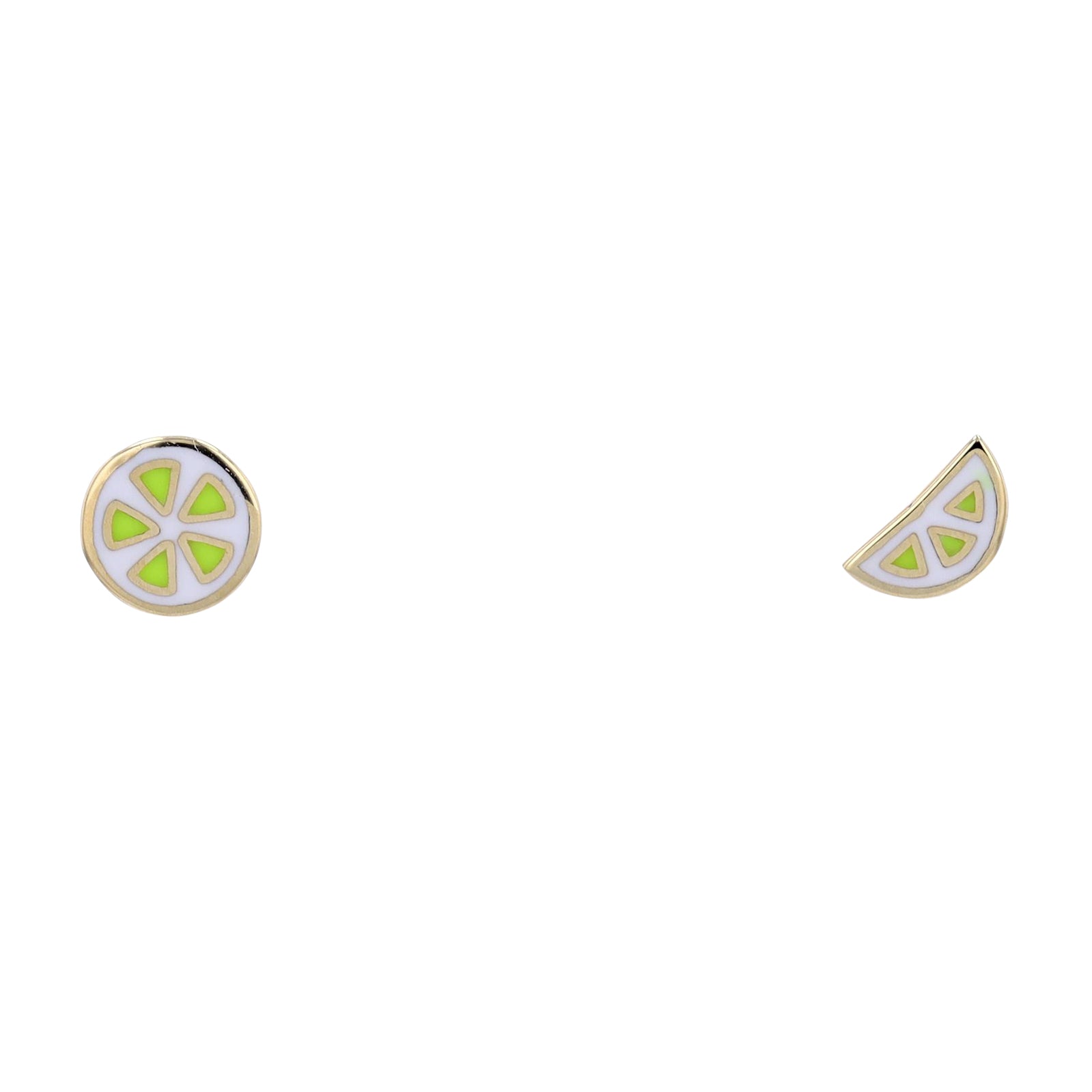 14K YG Lime Slice Studs