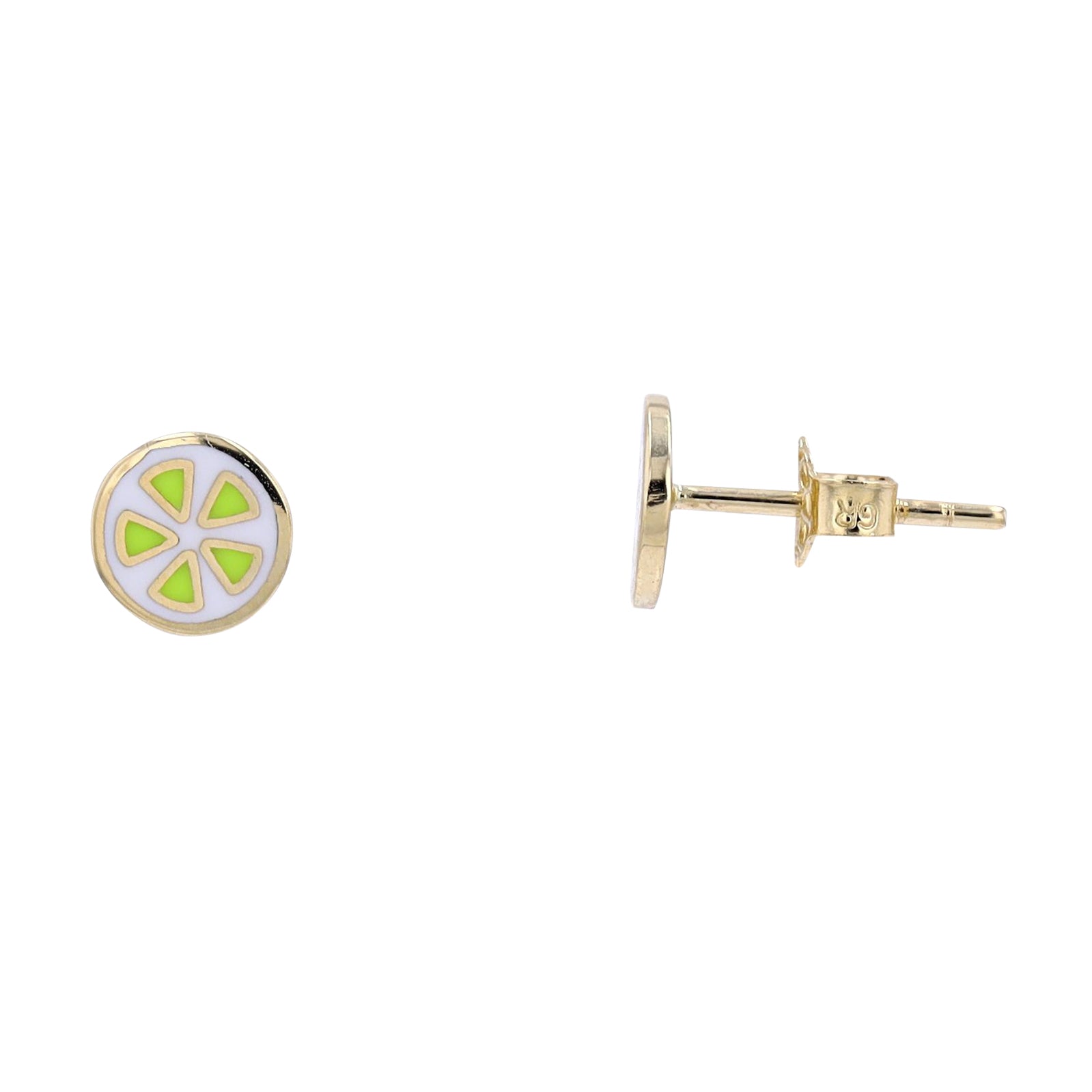 14K YG Lime Slice Studs