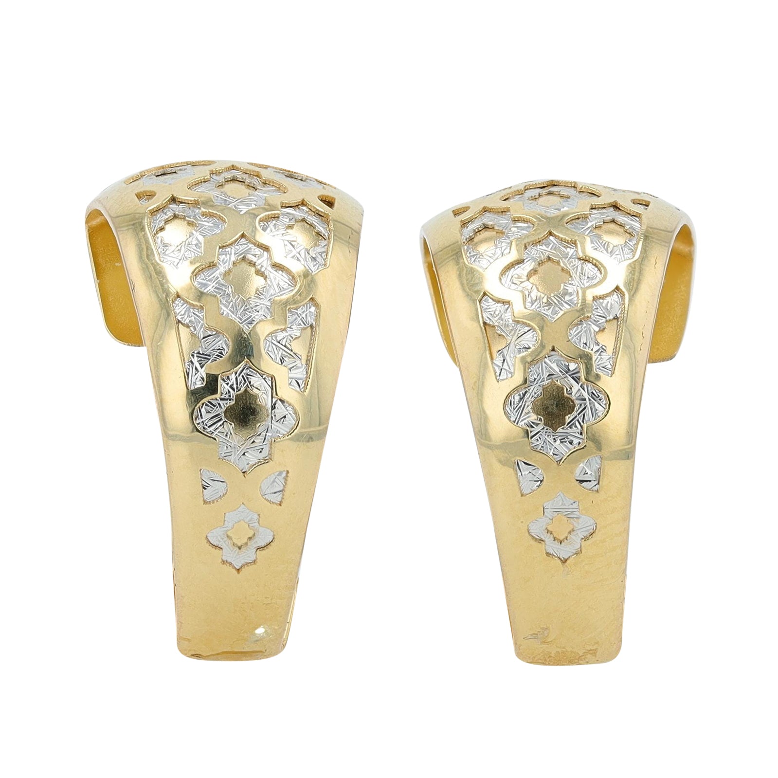 14K TT Gold French Clip Earrings