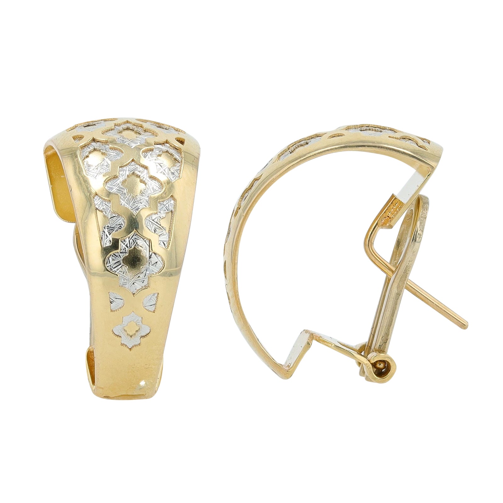 14K TT Gold French Clip Earrings