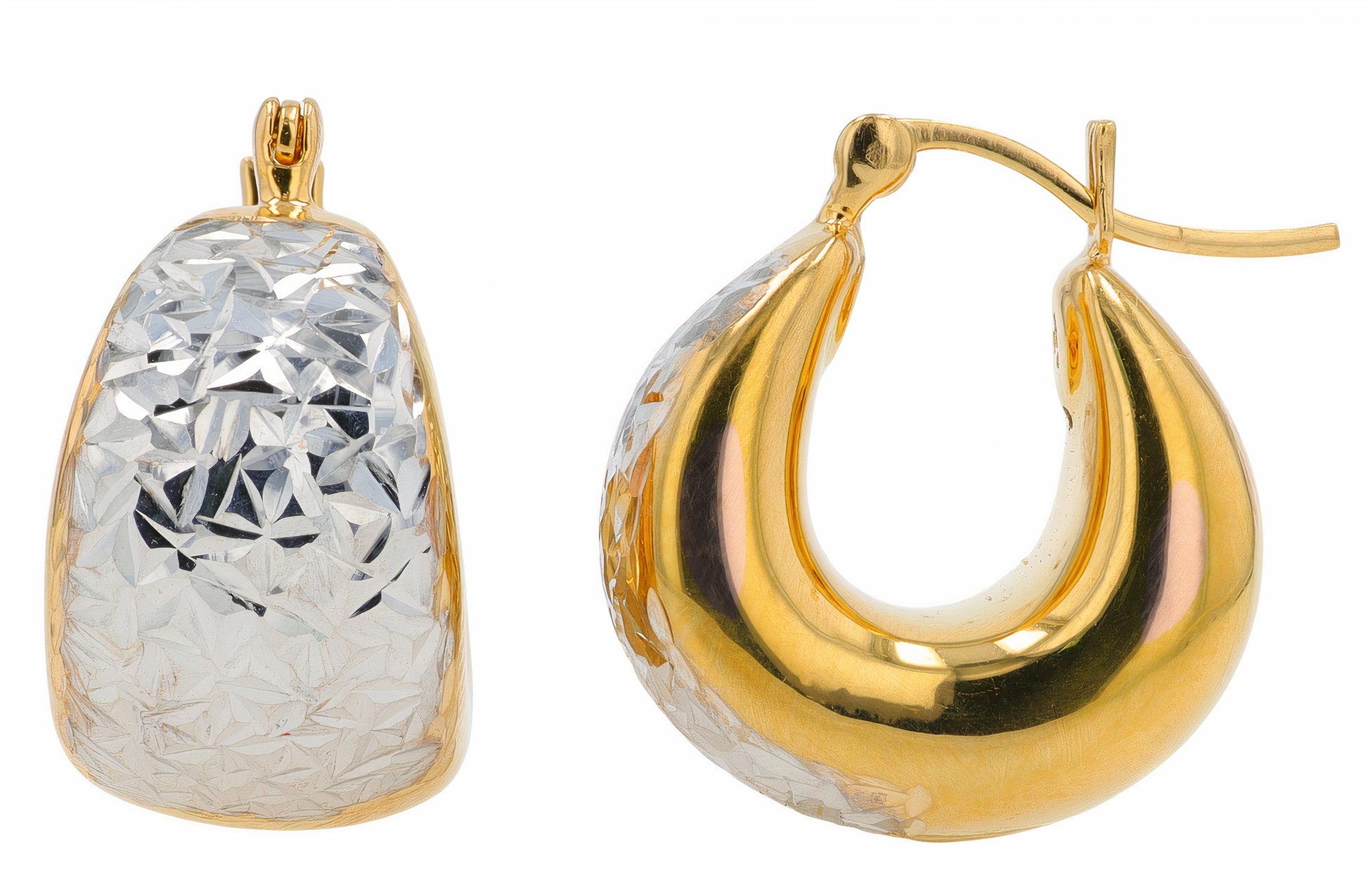 14K TT Graduated Hoops