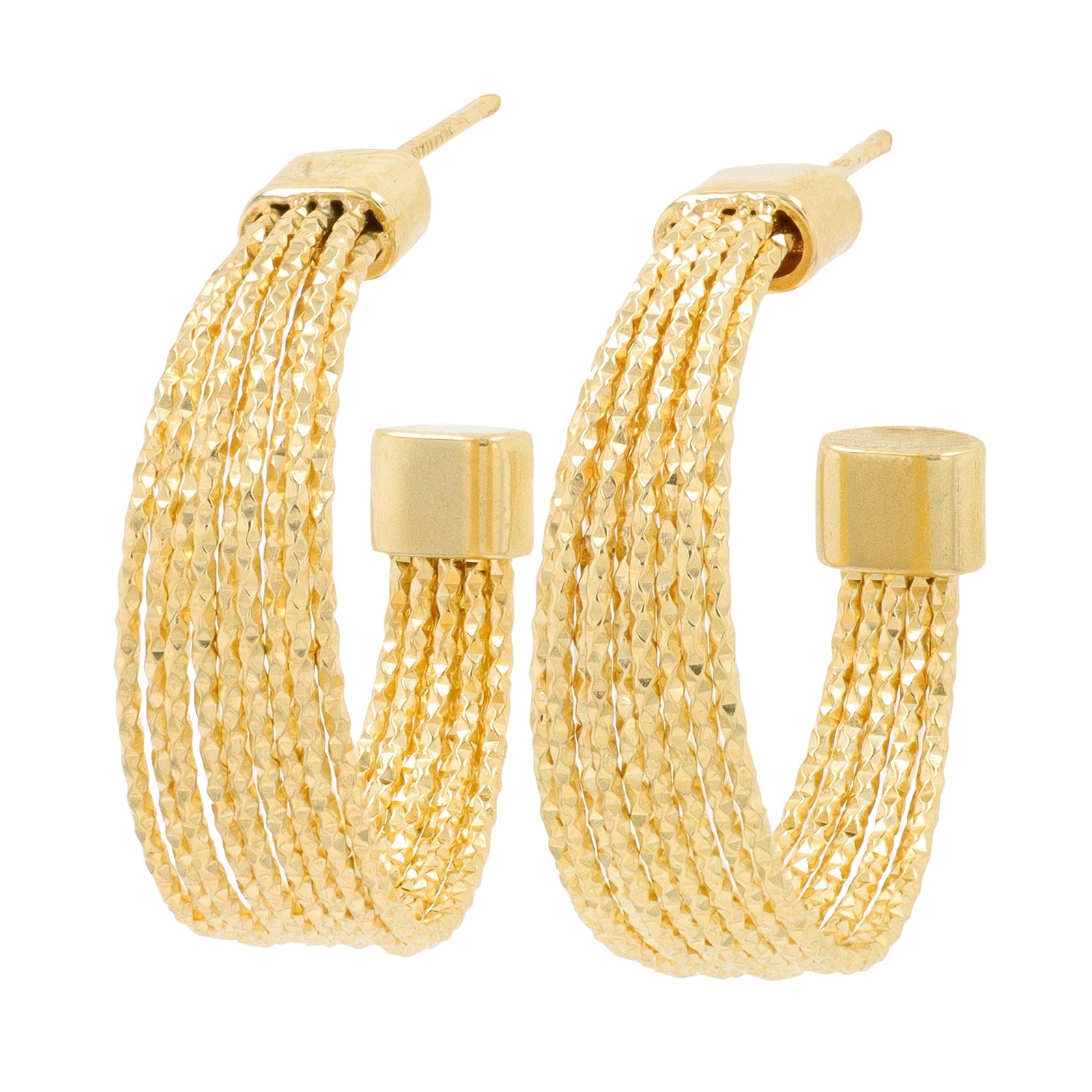 14K YG C-Hoops Earrings