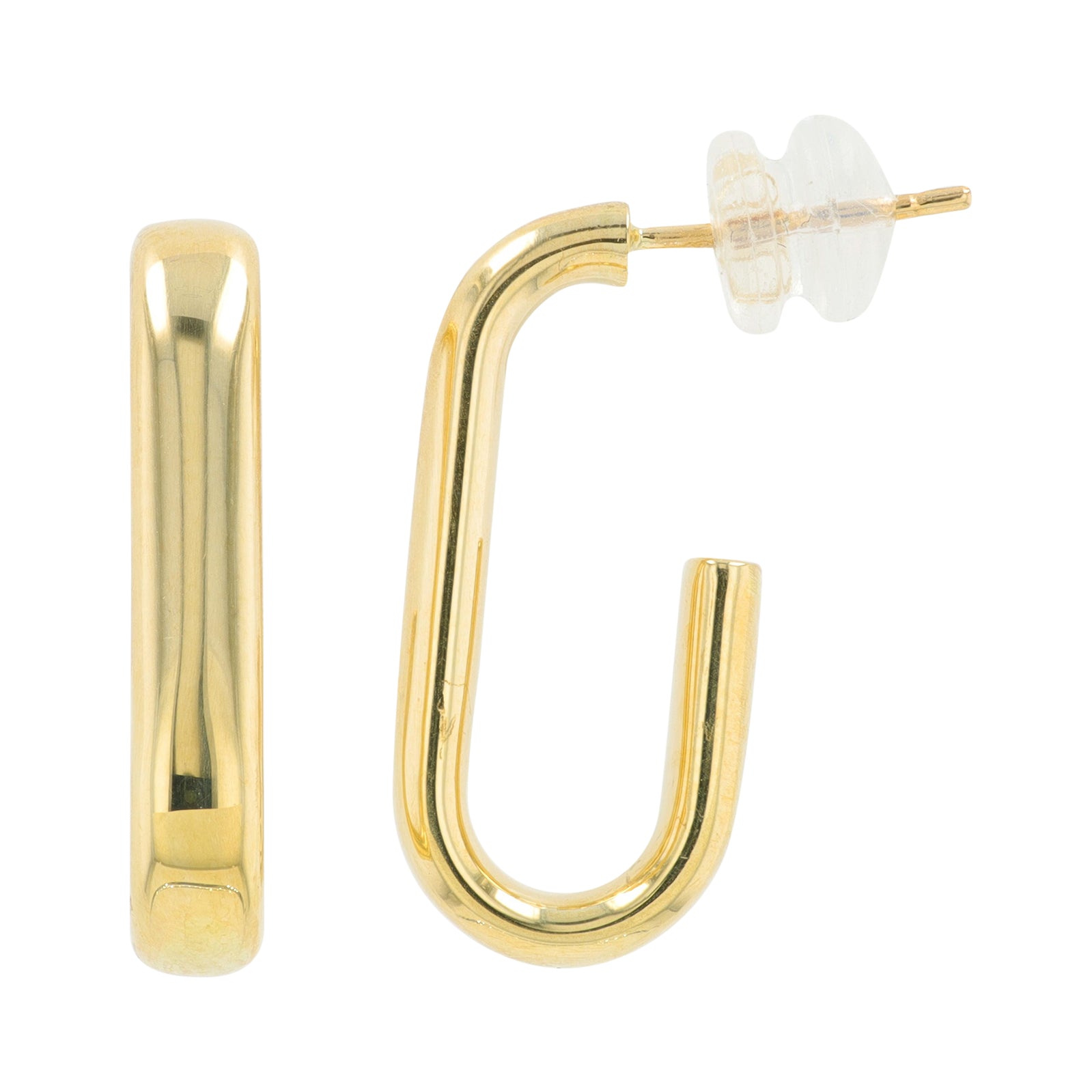 14K YG J-Hoops Earrings