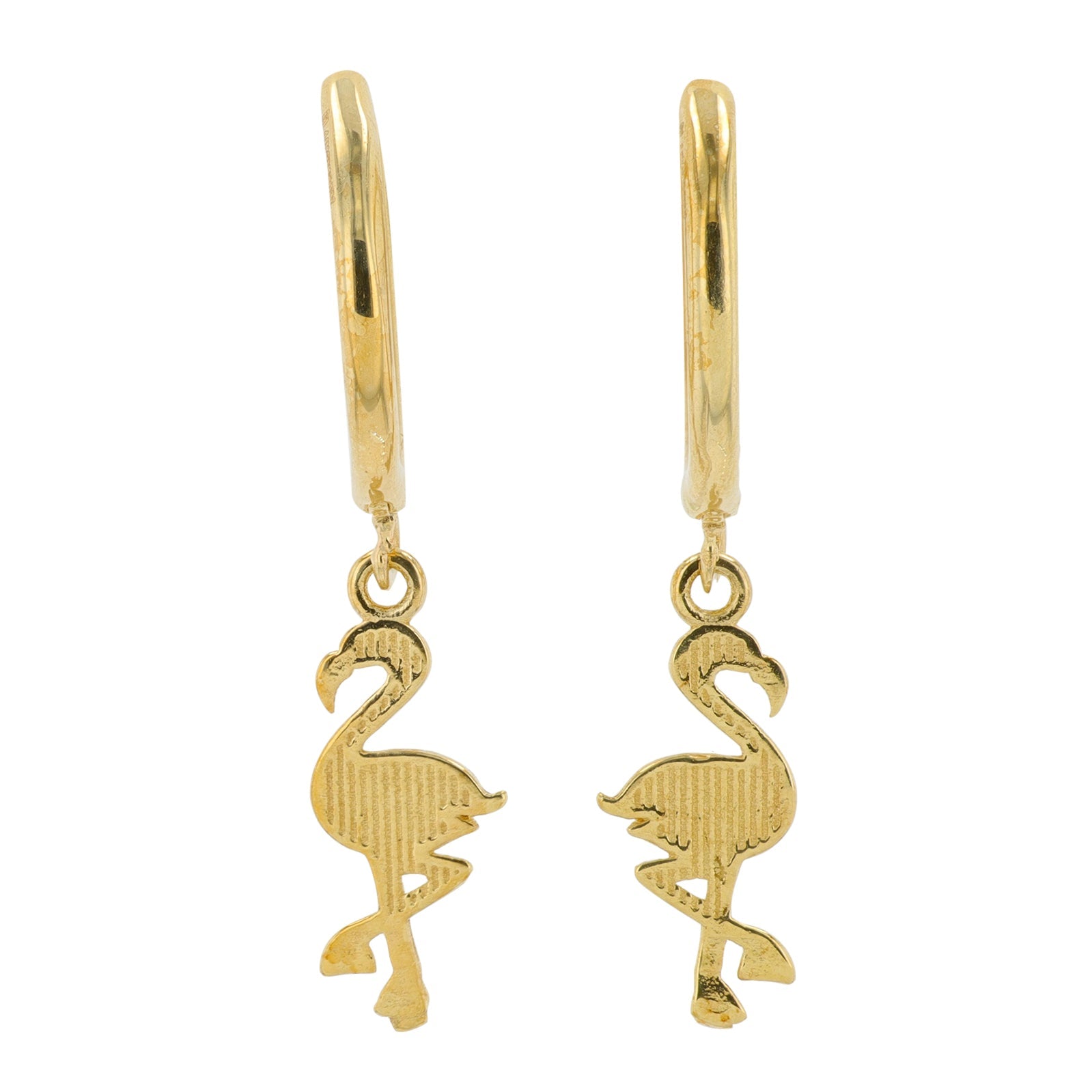 14K YG Flamingo Huggies
