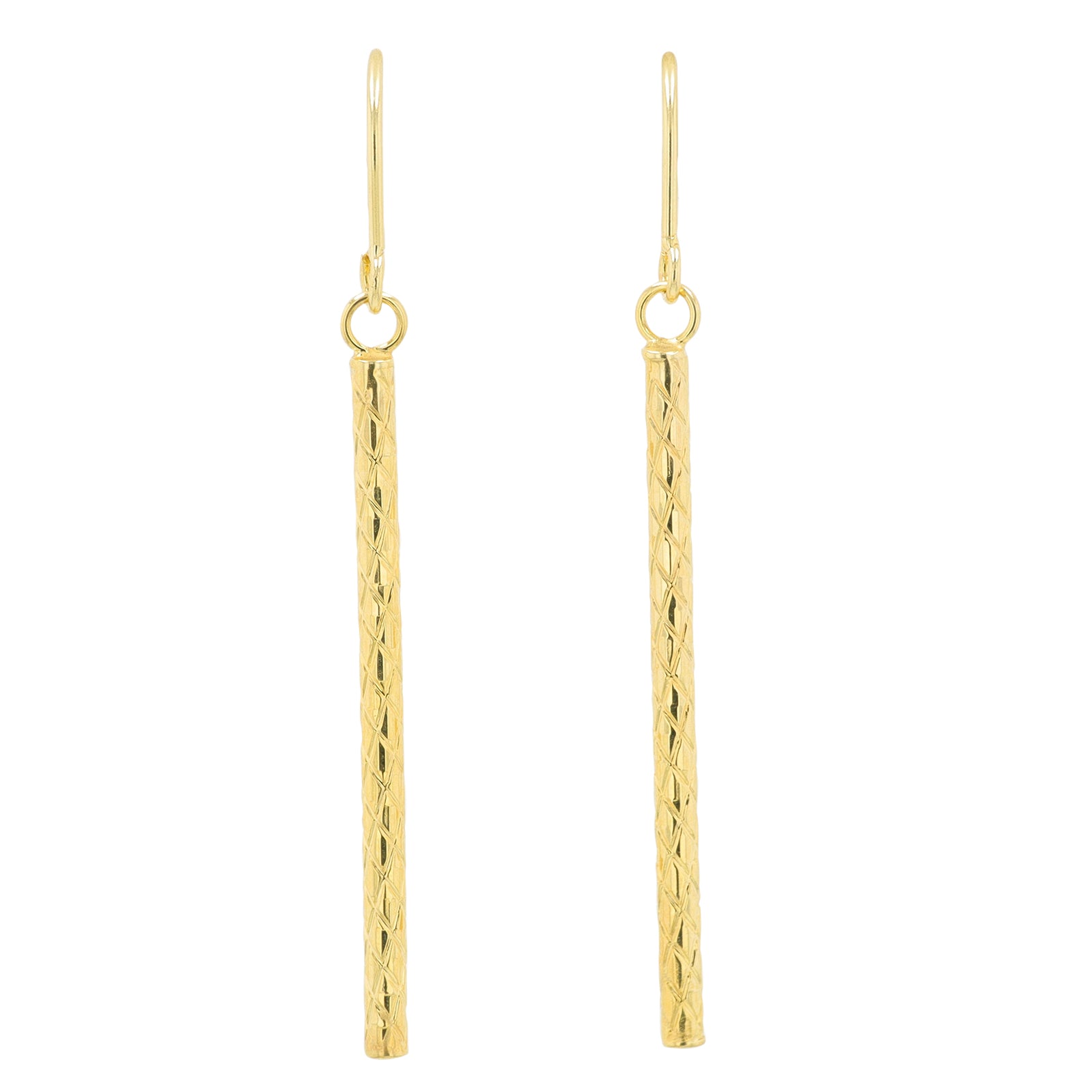 14K YG Bar Drop Earrings
