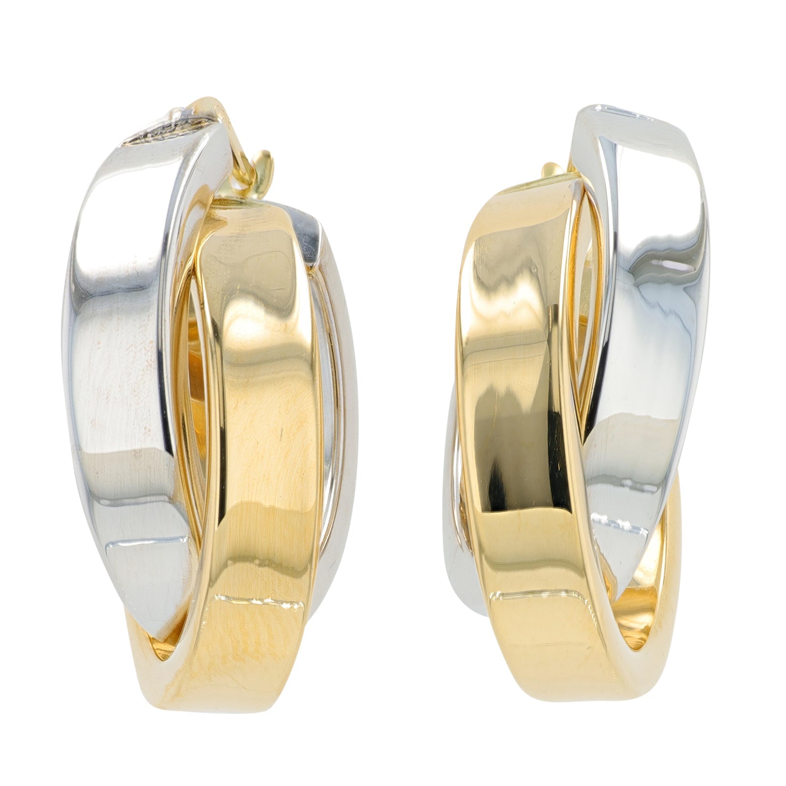 14K TT Crossover Hoops