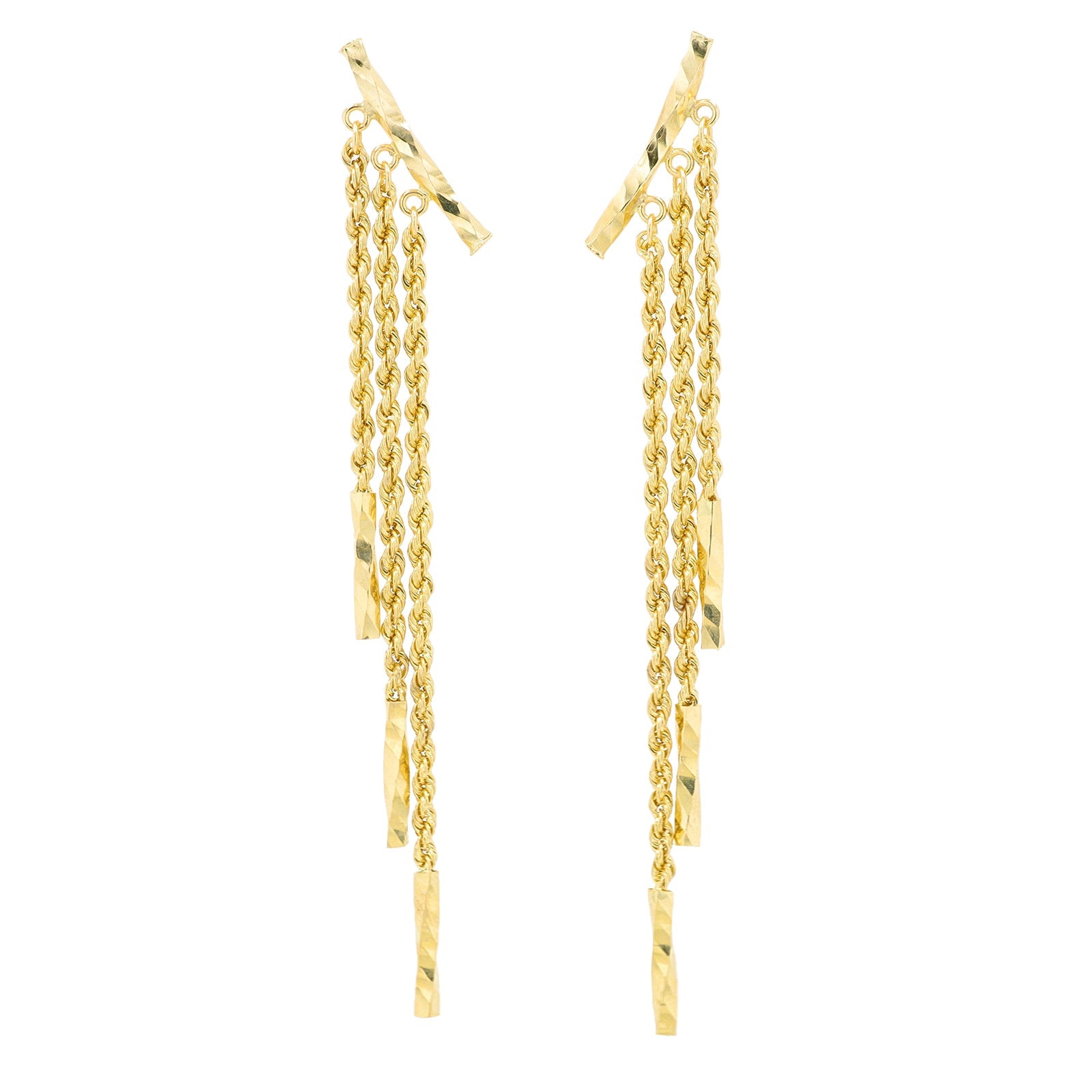 10K YG Dangle Climber Earrings