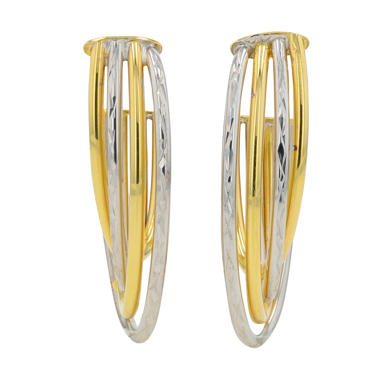 14K TT Twisted J-Hoops