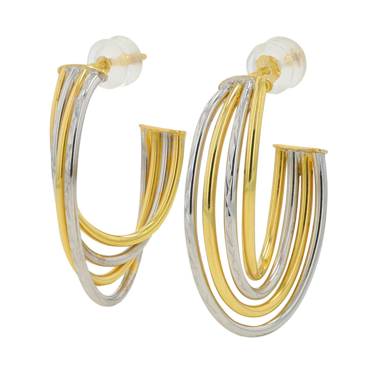 14K TT Twisted J-Hoops