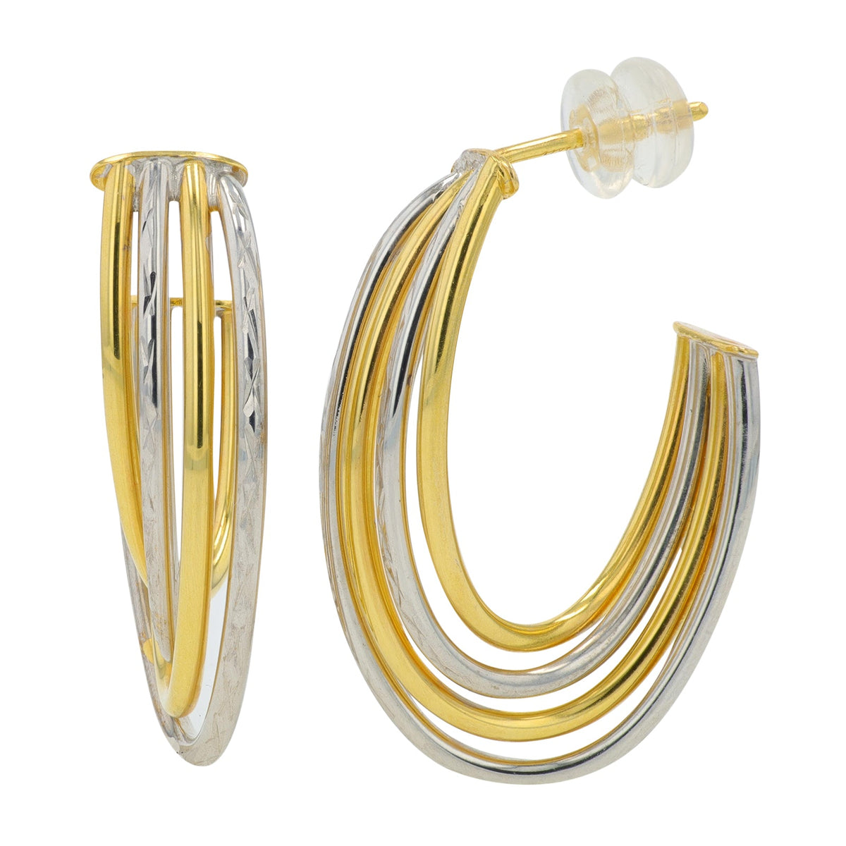 14K TT Twisted J-Hoops