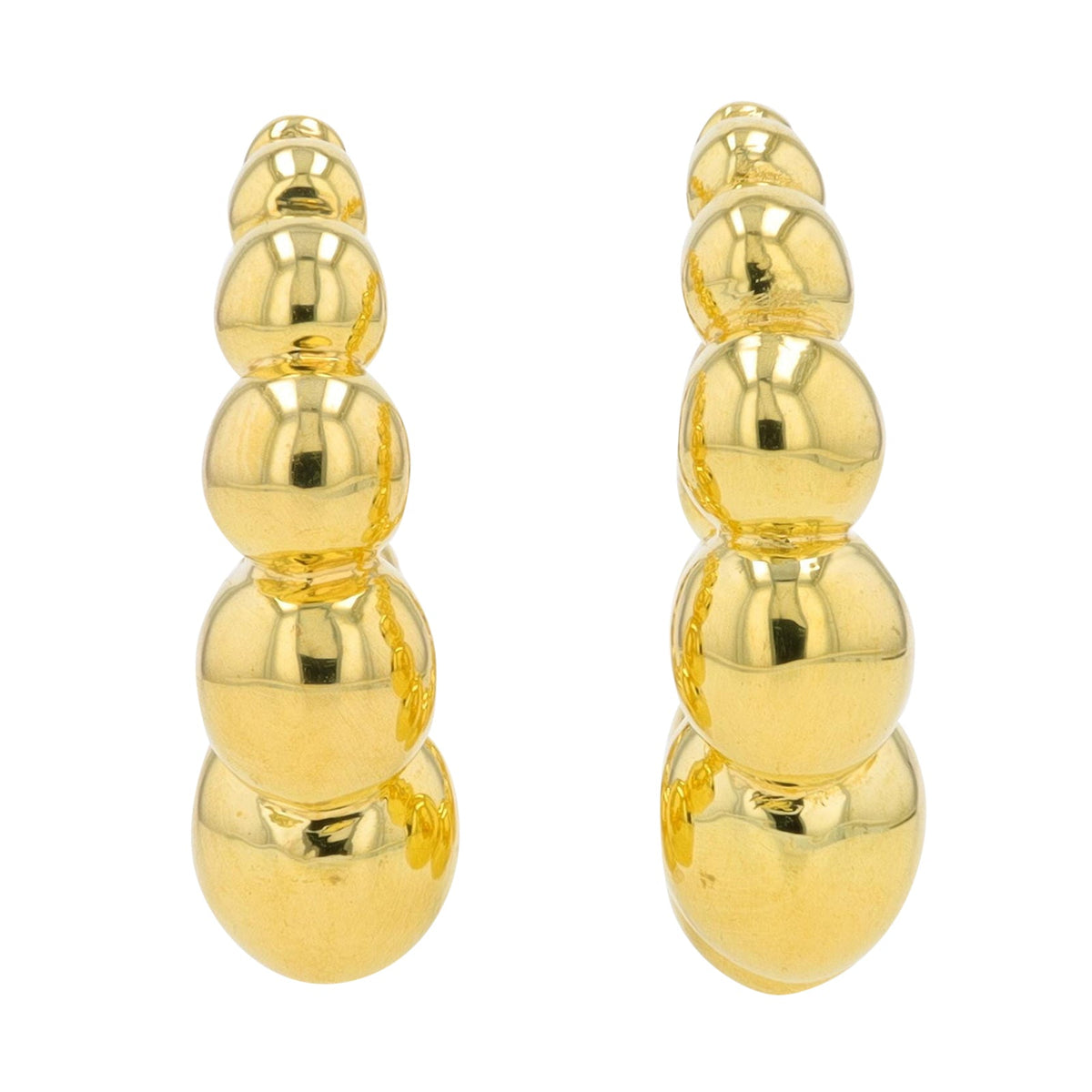 14K YG Bubble Hoops