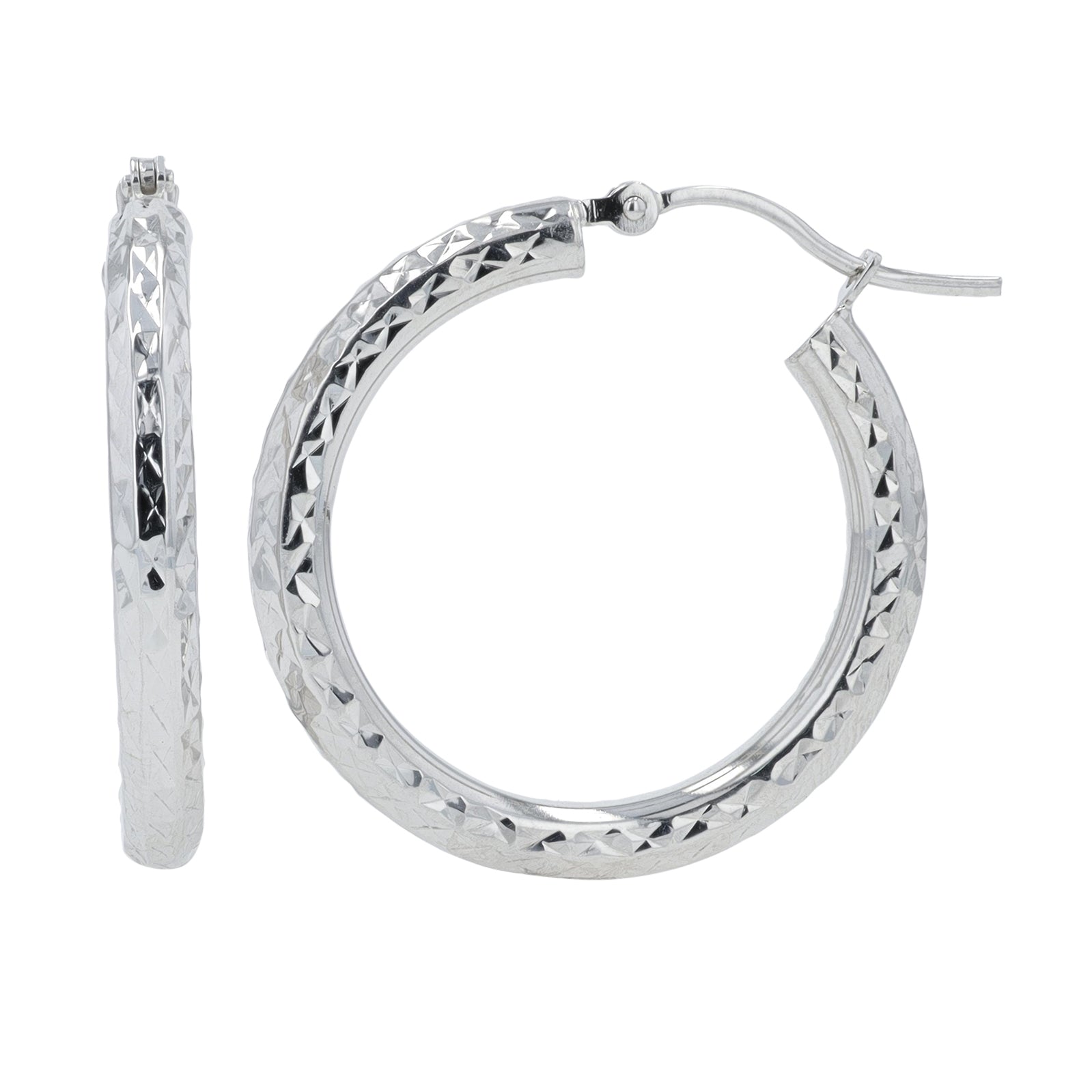 14K WG Tube Hoops