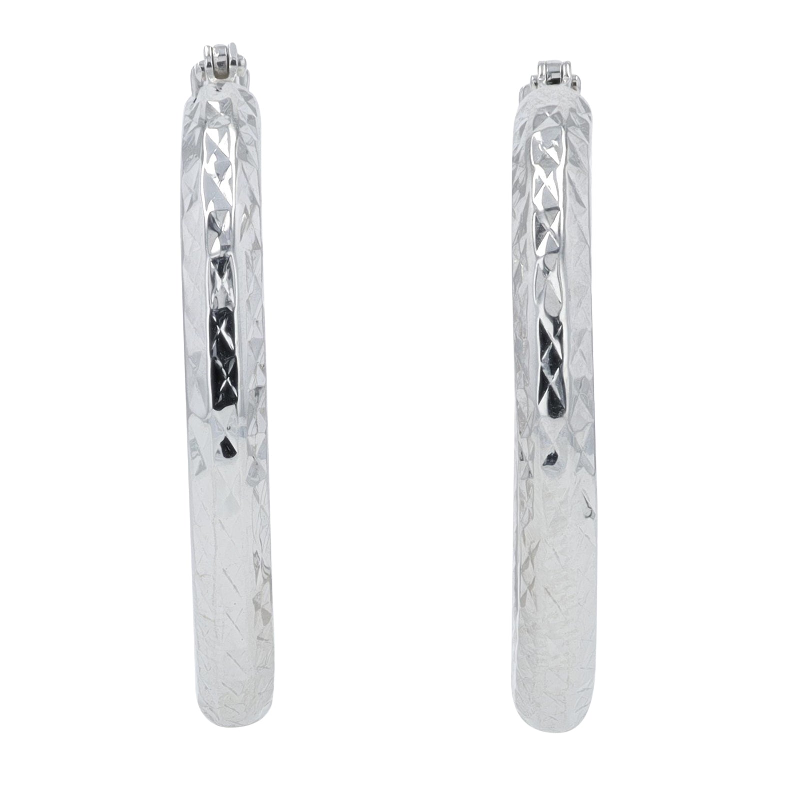 14K WG Tube Hoops