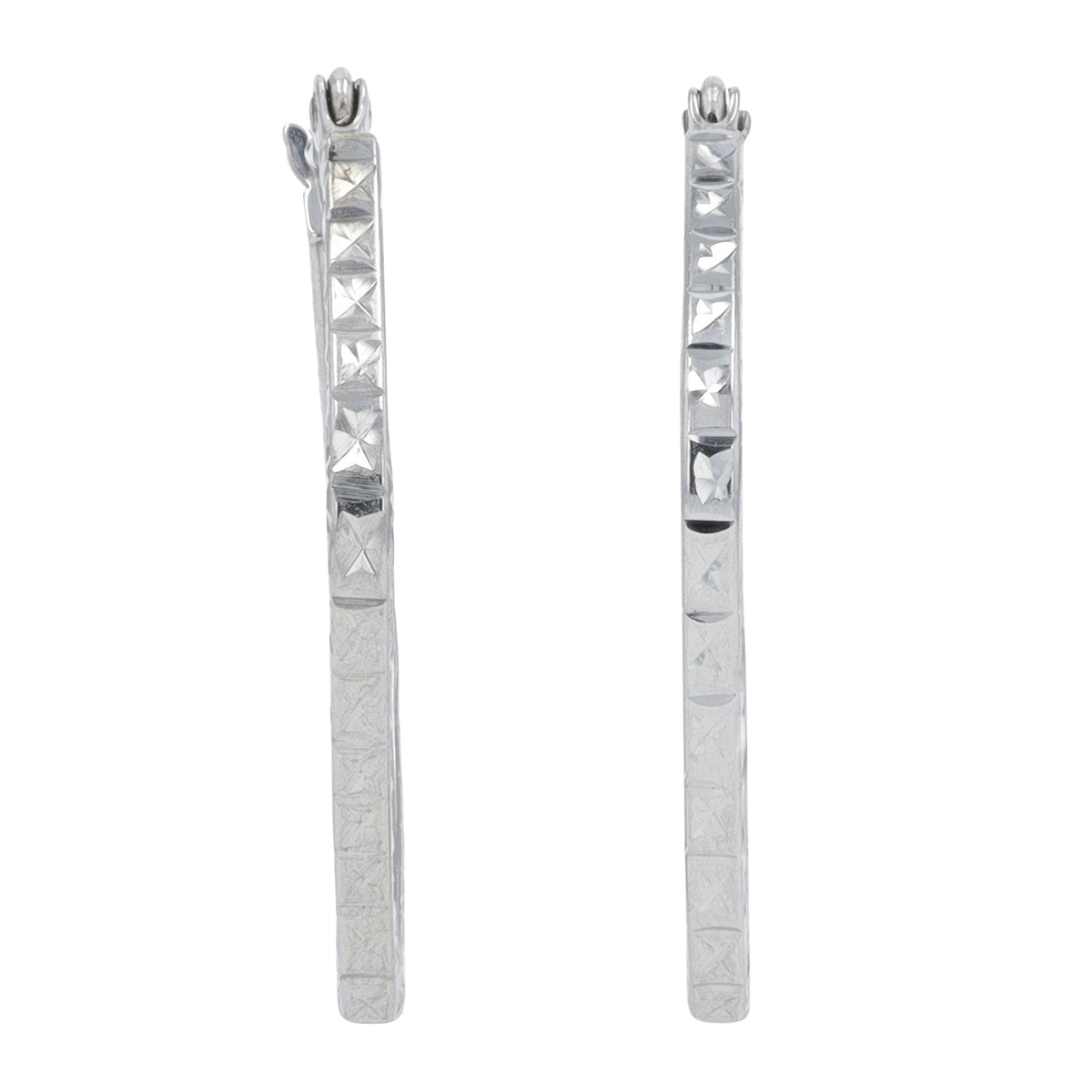 14K WG Square Hoops