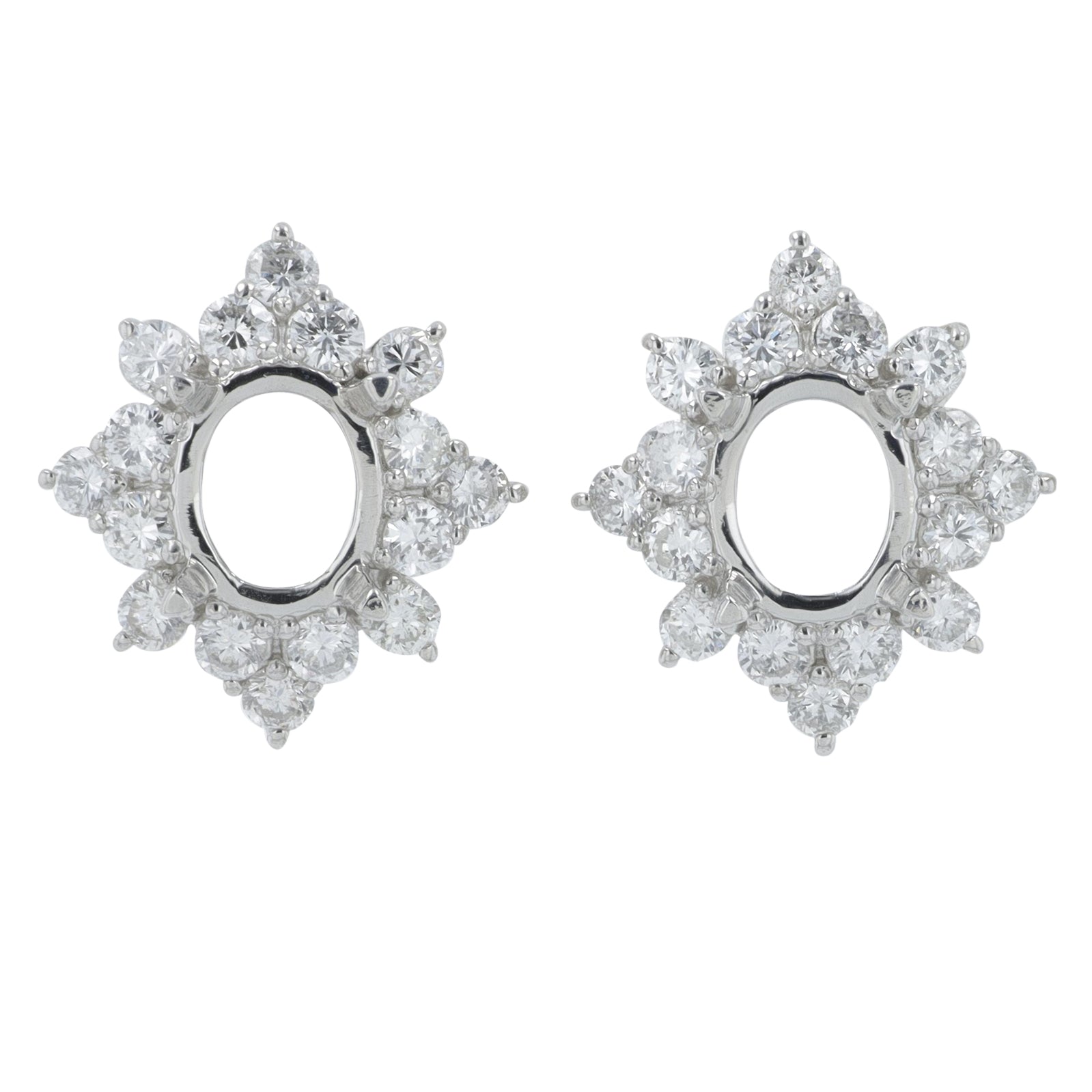 PT950 0.72 CT Diamond Earring Semi-Mounts