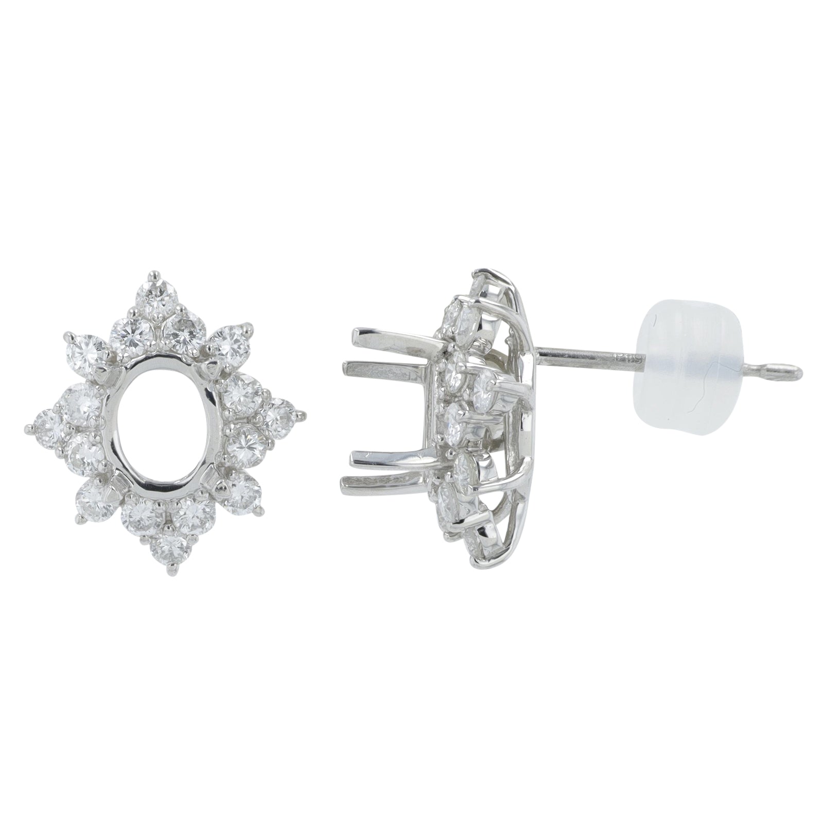 PT950 0.72 CT Diamond Earring Semi-Mounts