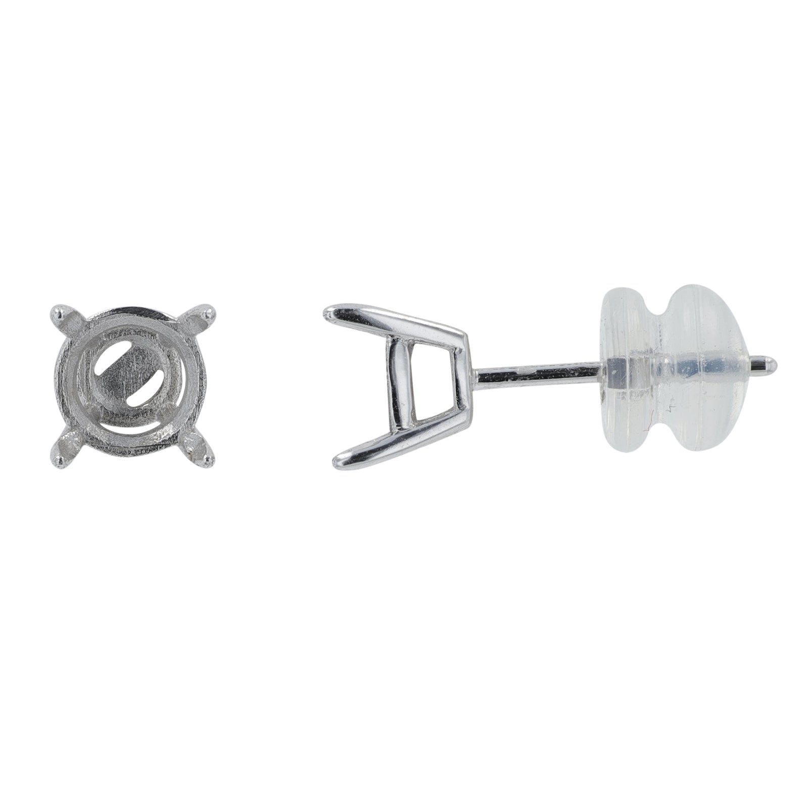14K WG Semi Mount Studs