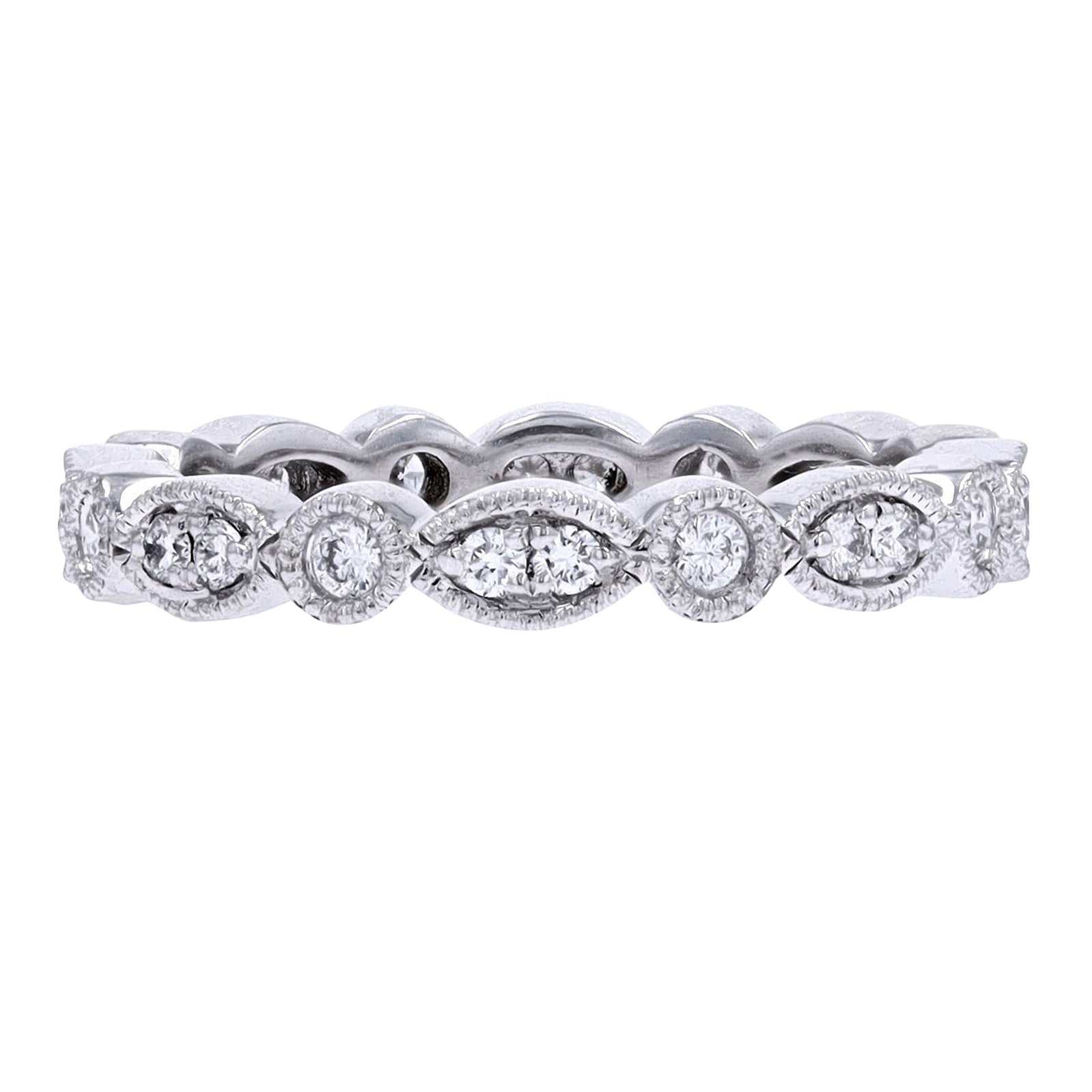 14K WG Vintage Inspired Eternity Band