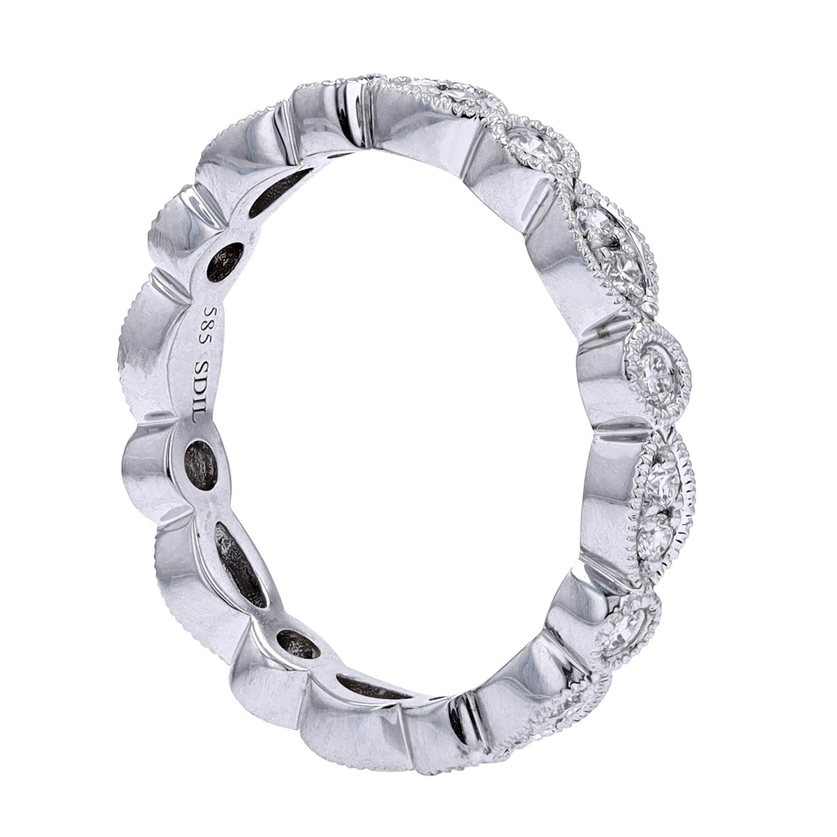 14K WG Vintage Inspired Eternity Band