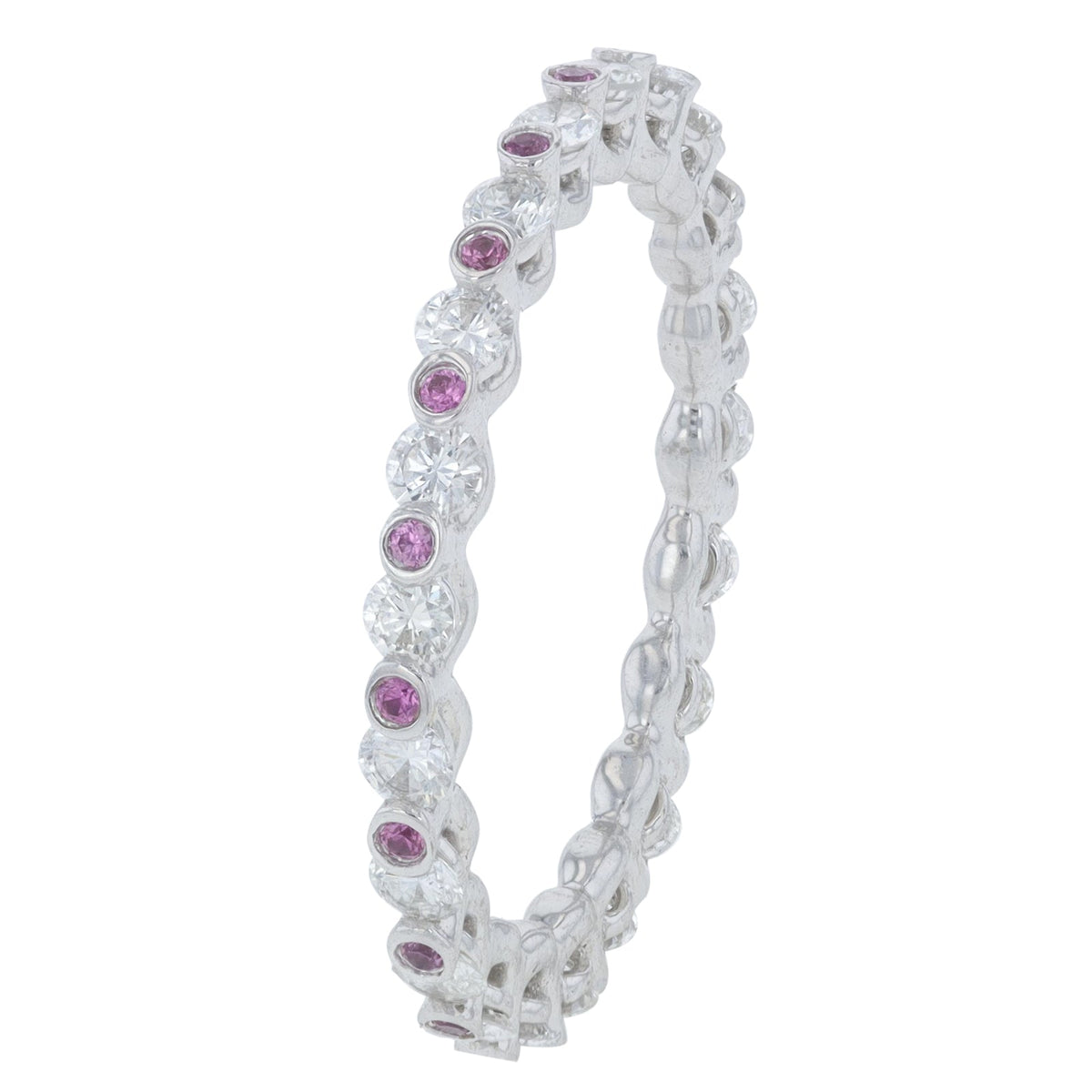18K WG A. Jaffe .17 CT Pink Sapphire Eternity Band