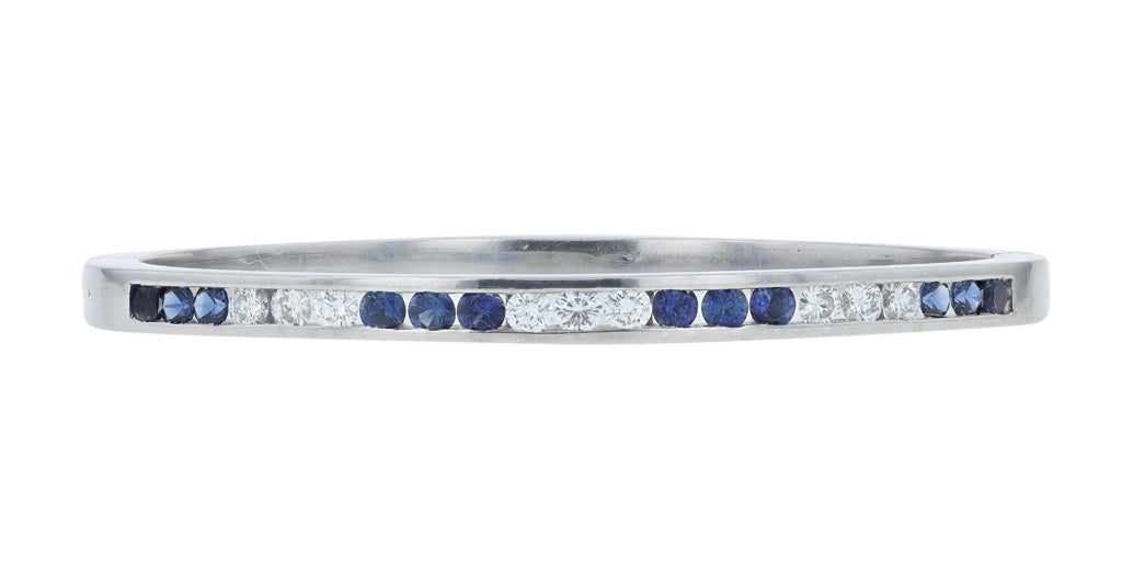 18K WG 1.50 CT Sapphire & 1 CT Diamond Bangle