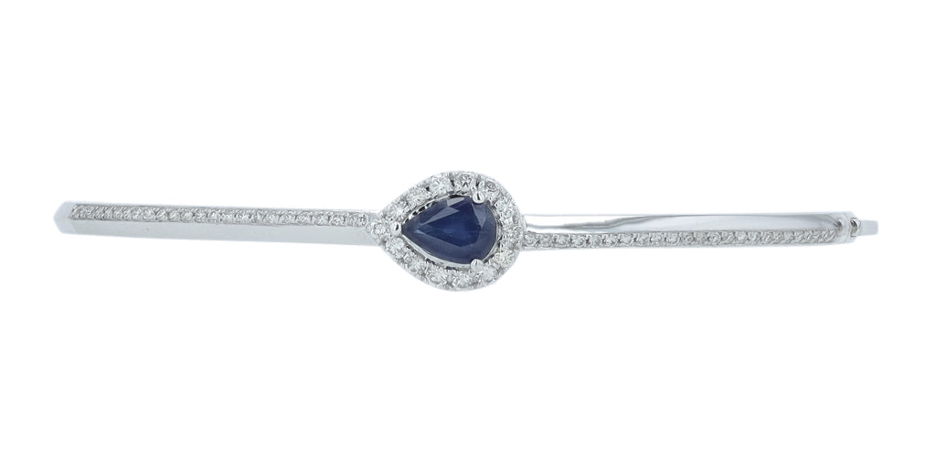 14K WG 0.75 CT Sapphire Bangle