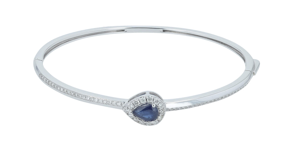 14K WG 0.75 CT Sapphire Bangle