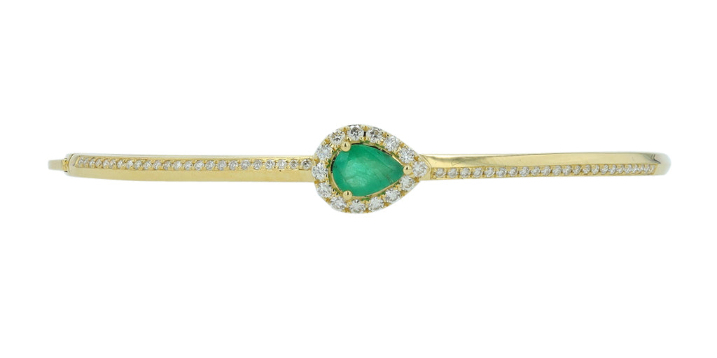 14K YG 0.60 CT Emerald Center Bangle
