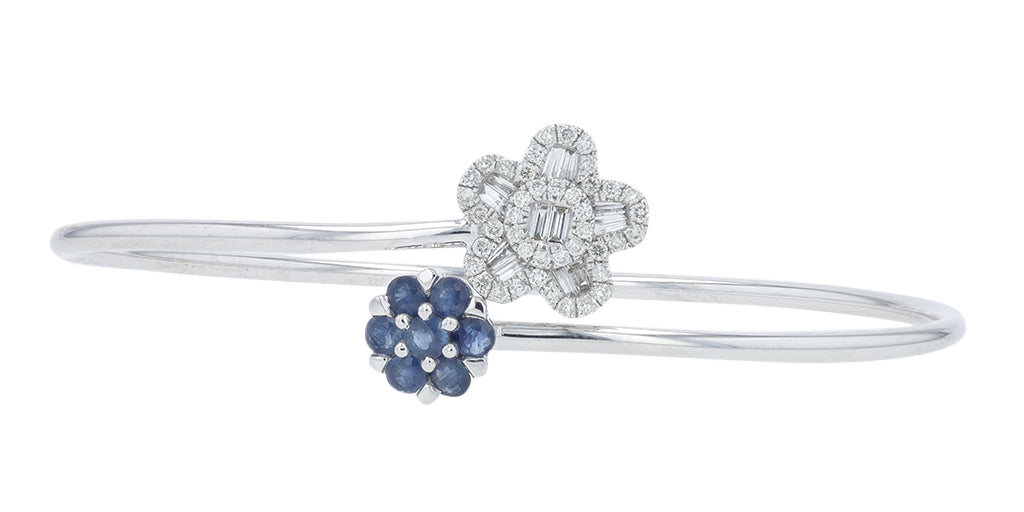 14K Flower Bypass Bangle <p><strong>More Colors Available</p></strong>