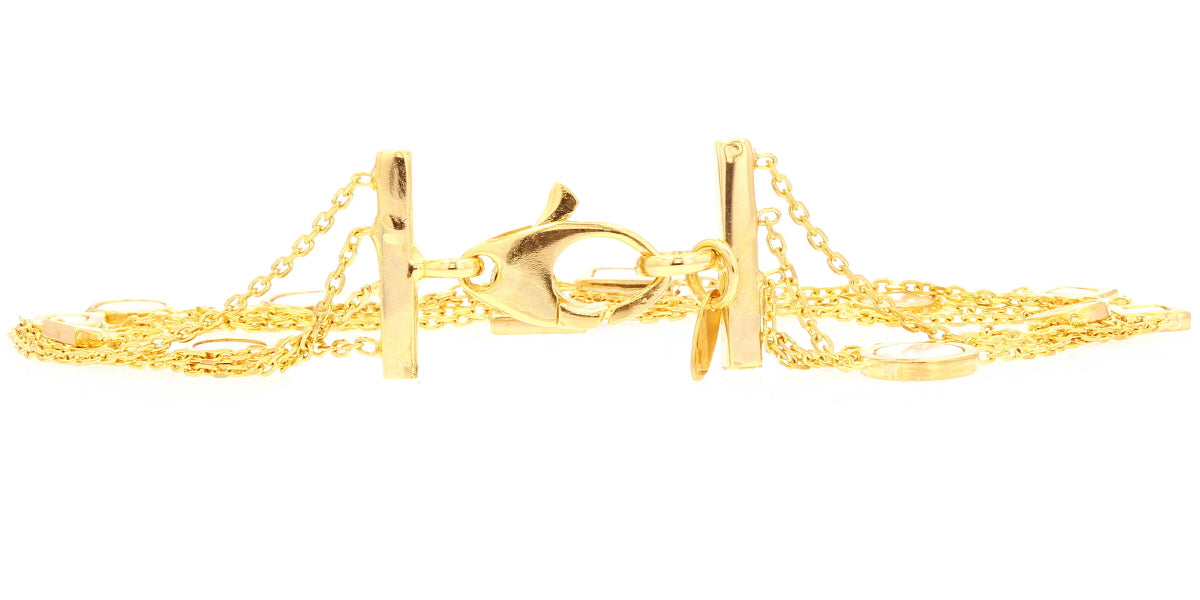 14K YG Multi Strand Mother of Pearl Bracelet