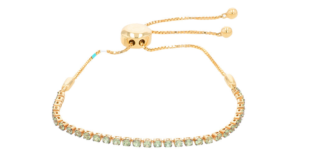 14K EFFY YG 0.14 CT Green Sapphire Bolo Bracelet