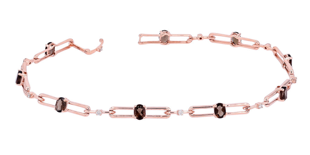 10K RG Smoky Quartz Bracelet