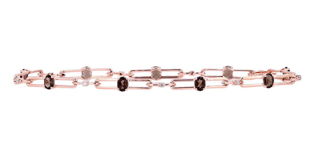 10K RG Smoky Quartz Bracelet