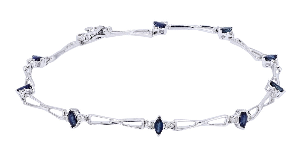14K WG Sapphire & Diamond Bracelet