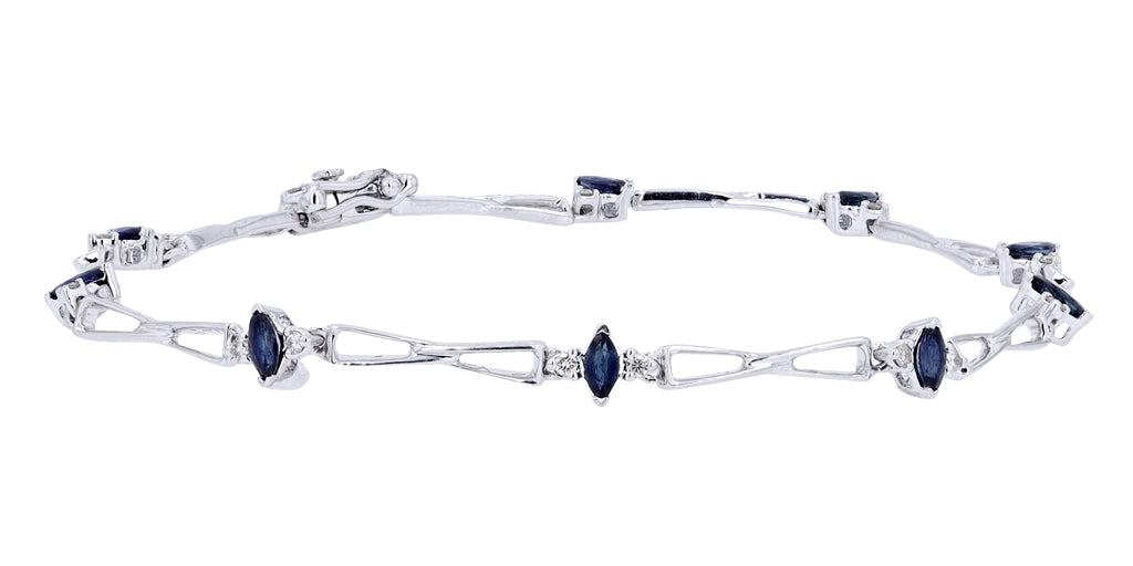 14K WG Sapphire & Diamond Bracelet