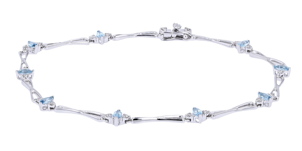 10K WG Blue Topaz Bracelet