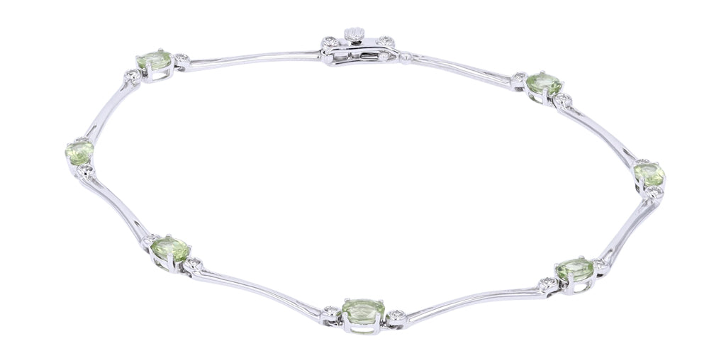 10K WG Peridot & Diamond Bracelet