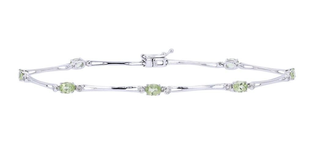 10K WG Peridot & Diamond Bracelet