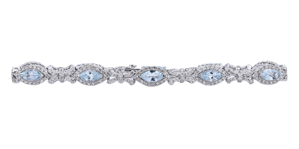 14K WG Marquise Gemstone Bracelet<p><strong>More Colors Available</p></strong>