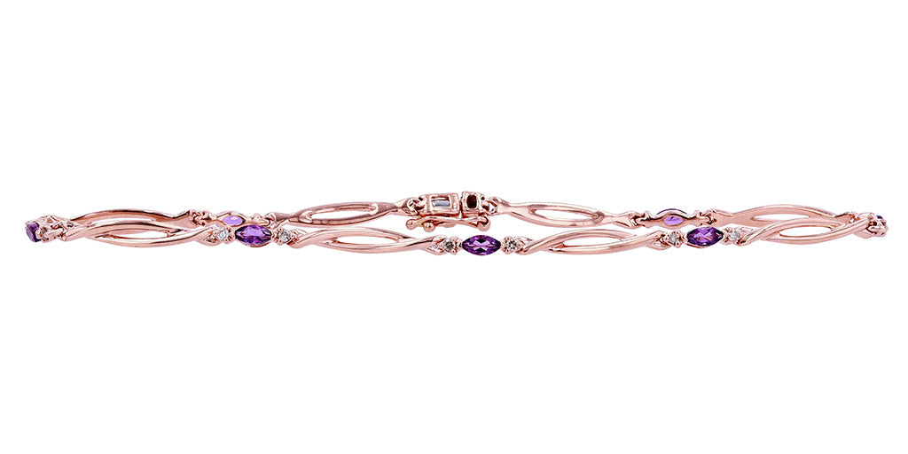 10K RG Amethyst Bracelet